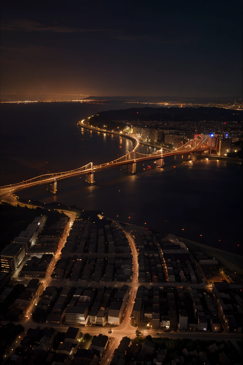 Dark night over the city, Red Moon, Red Moon with Energy Flow, Energy tides, Bad premonitions, scenery, Don't be human, There is energy flow, Highly realistic, 4K, Chiaroscuro, Ultra-high detail awaits the start