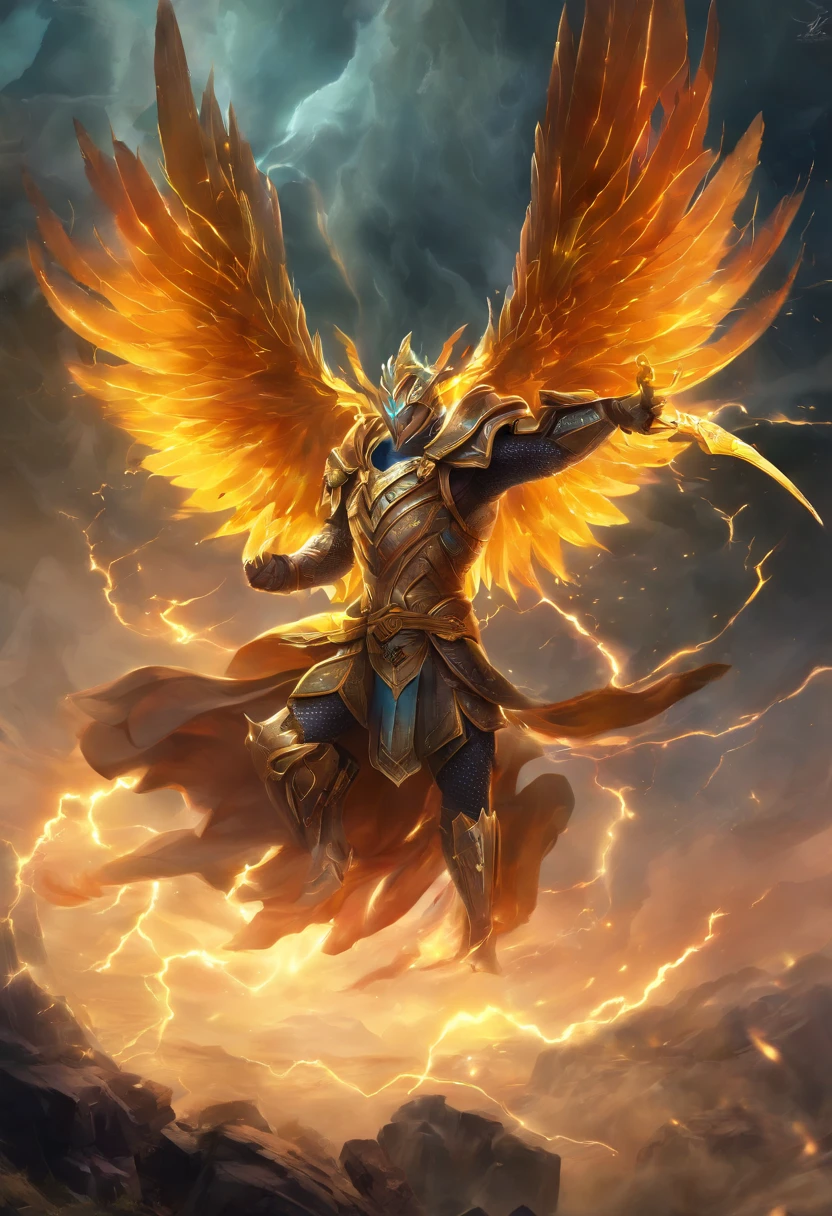 (A winged warrior who has swam through rivers of lightning),fotorrealista:1.37,Altas Resoluciones,vivid colors,Bokeh,Renderizado 3D,foco nítido,ultra detallado,Studio lighting,Guerrero,fierce expression,armadura,plumaje,Alas poderosas,lightning bolts,Aurora boreal,cielo tormentoso,superficies reflectantes,ethereal glow,mystical creature,Salpicaduras de agua,dynamic  pose,espada,Ruinas antiguas.(La mejor calidad,4k,8k,Altas Resoluciones,obra maestra:1.2),ultra detallado,(realista,fotorrealista,fotorrealista:1.37),Exhilarating Epic,Extreme Fall from Height,Desembarco heroico,cayendo desde una gran altura,paisaje impresionante,action-packed scene,Truco peligroso,Emocionante aventura,No laces or parachutes,dramatic expression,Resilient character,Vista expansiva,Impresionante belleza natural,adrenalina,Majestuosa cordillera,Movimiento impredecible,Captivating Free Fall,Sorprendente contraste de luces y sombras,Imagen sobrecogedora,Intensidad emocional,Conquista definitiva,Gravity-defying maneuver,Experiencia inolvidable,Aterrizaje resiliente,Impacto potente,Valiente viaje,Resiliencia extraordinaria,Gravity-defying feat,Unwavering determination,Un coraje asombroso,Impacto masivo,Triunfo humano,Perspectiva sobrecogedora,Incredible strength,vivid colors,emociones intensas,High-octane show,Aventura atrevida,An Incredible Achievement,Paisaje inmersivo,Vista emocionante,Momento sobrecogedor,(plano amplio),(callendo en una cuiudades de neon futurista),ciudad increiblemente detallada.
