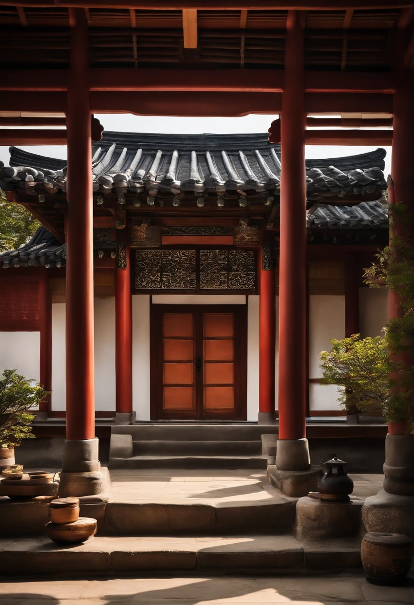 Hanok on white background