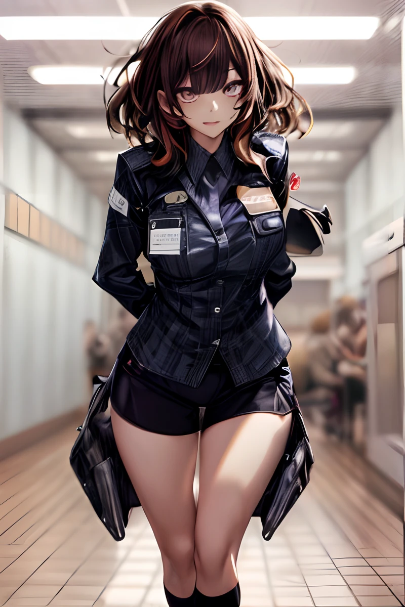 officeworker、s Office、、Full body、long、adult lady、Brown hair、Ordinary clothes、Casual clothing、Ahegao ( Silly / Sexual ecstasy)、Cross-eyed、Stranger、View other people、Blunt bangs、 over-kneehighs,Ahegao , Silly,Sexual ecstasy,Drunken eyes,Blunt bangs,,(masutepiece:1.2, Best Quality), (finely detailed beautiful eye: 1.2), (Detailed background,Dark Fantasy), (beautifull detailed face), High contrast, (Best Illumination, extremely delicate and beautiful), ((Cinematic Light)), Colorful, Hyper Detail, Dramatic light, Intricate details,