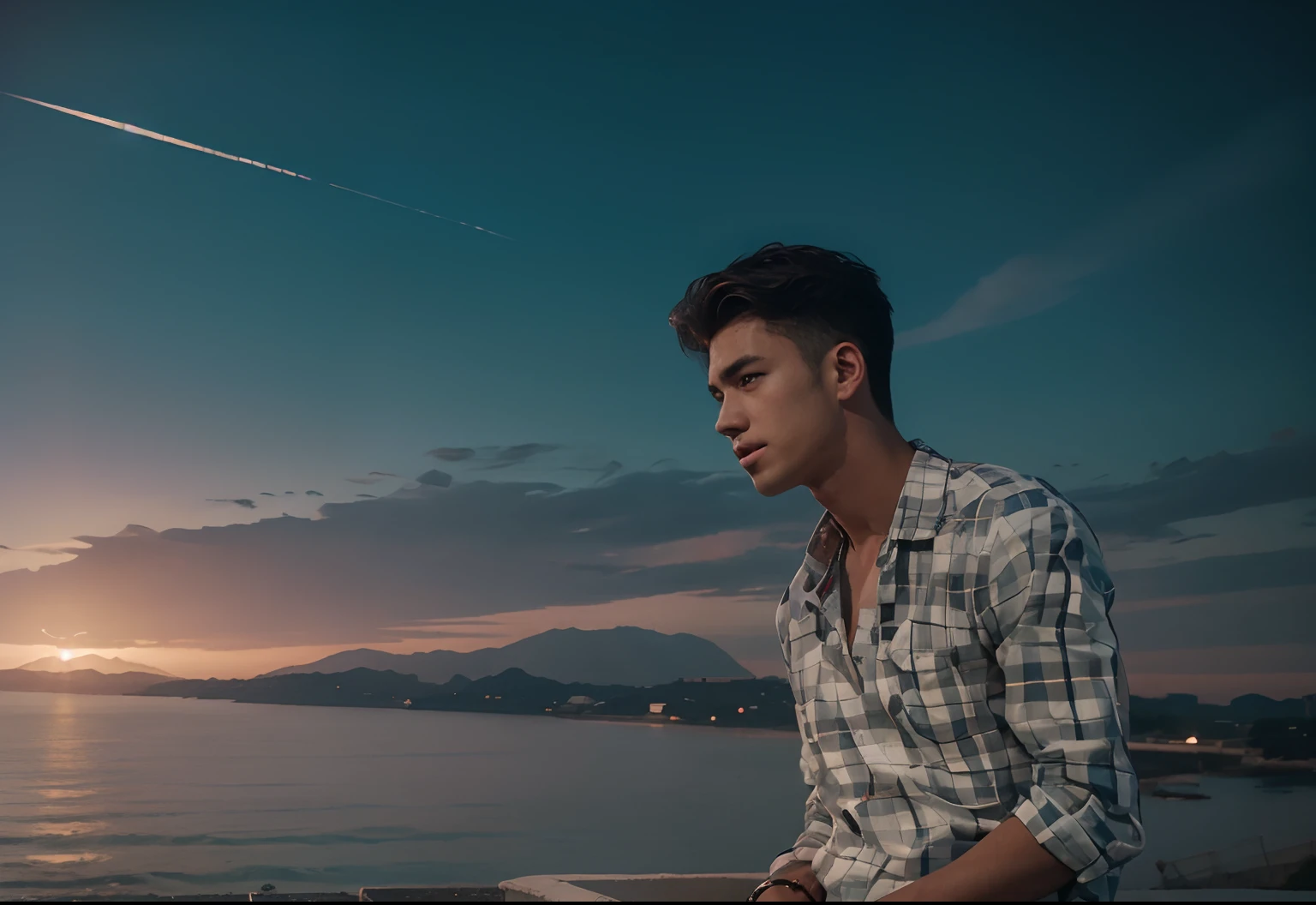 Changes sky like Anime and handsome boy 8k quality