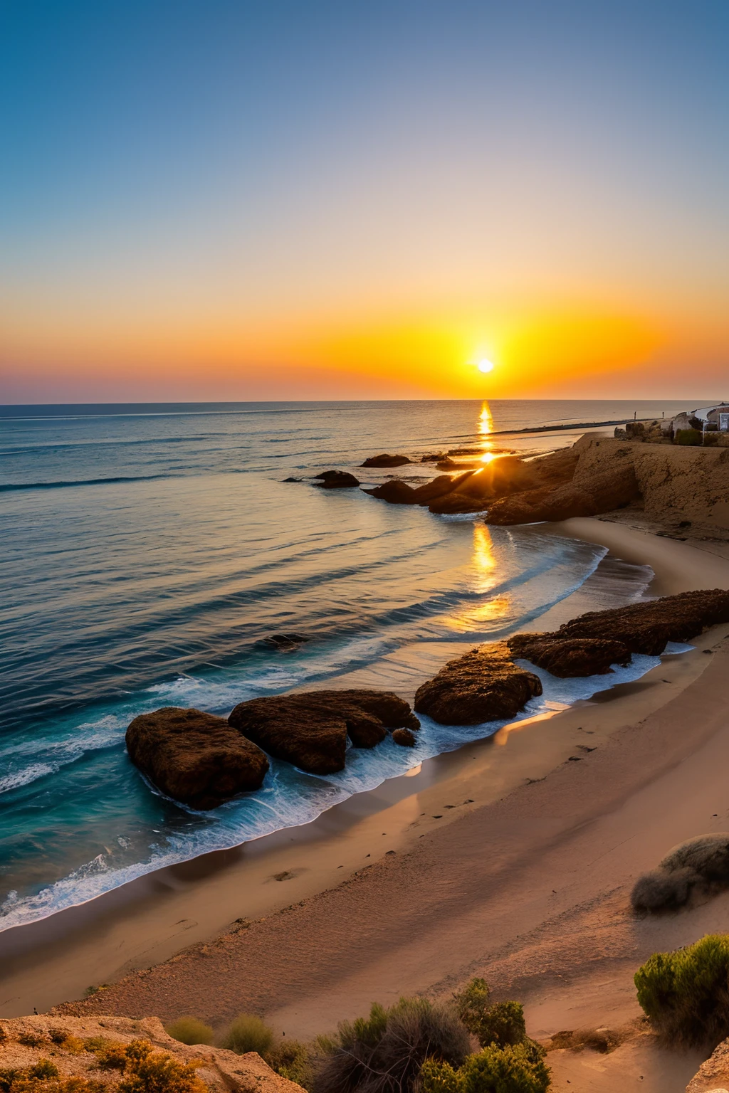 Coastal sunset landscape, photography of Cyprus, inspired by the style of Ken Duncan well known as the pioneer of landscape in Cyprus, making use of dodging and burning to edit a landscape image. —