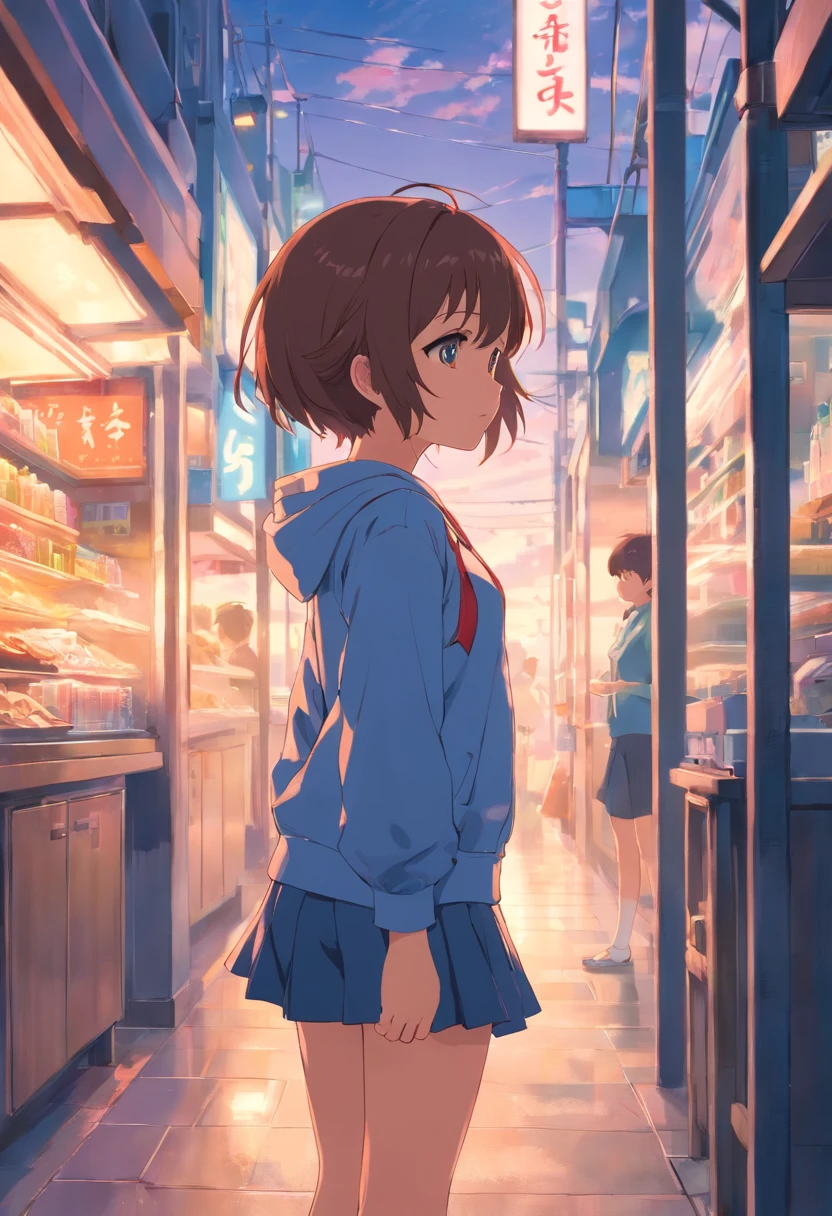 uma loli, looking behind, bunda grande, cintura fina, peito pequeno, see ass through clothing