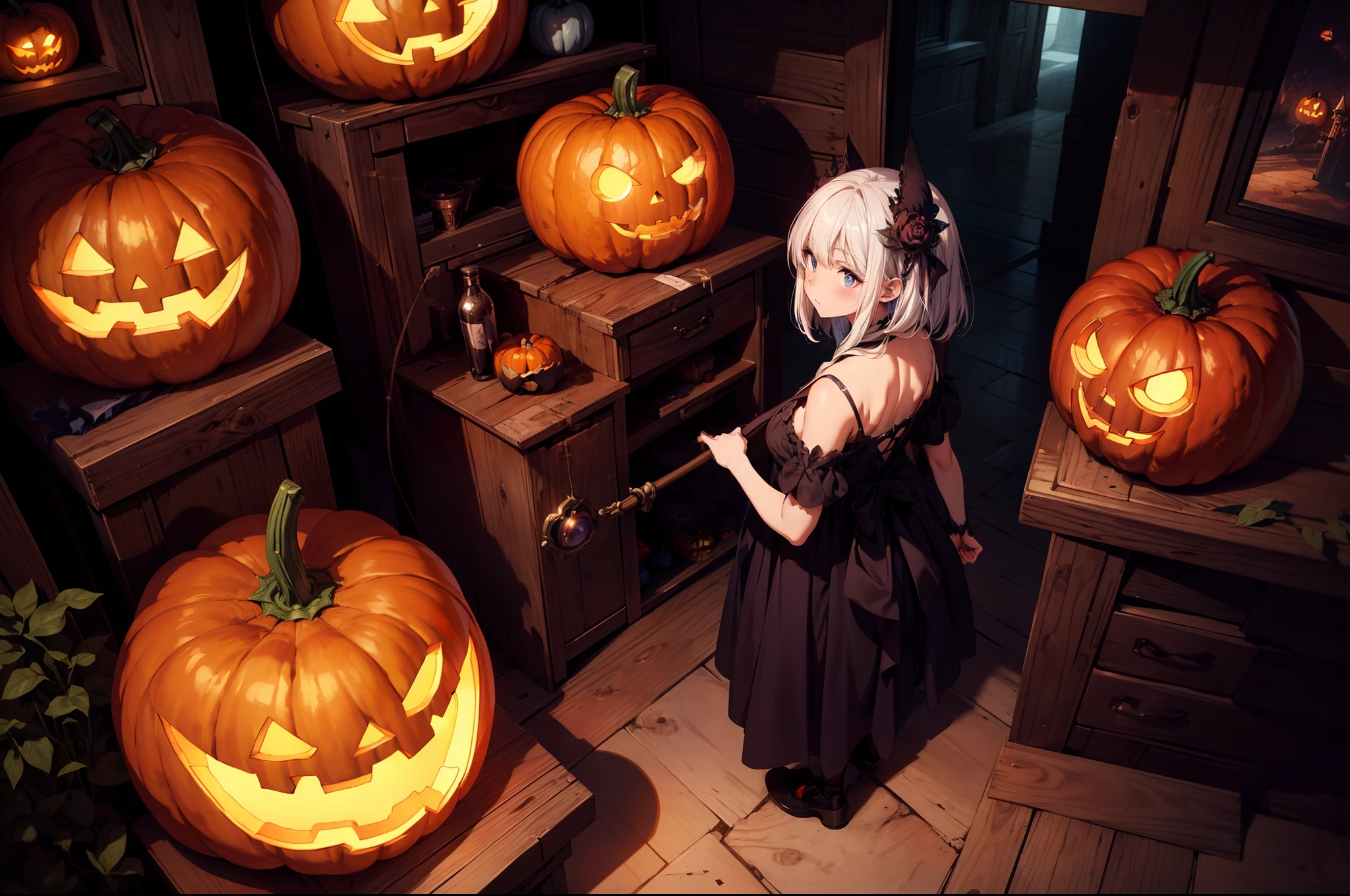 village girl,pumpkins,Halloween,Pigtails,a blond,odd eye,White stew,Warm steam,The room is filled with steam,dining,in a house,Rural atmosphere,Family gatherings,Multiple people,White liquid on the body,ecstacy,Arm restraint,cum on,cum shots,press,Severe convulsions,SEX,A large amount of white liquid dripping from the crotch,涎,AHE Face,Crotch wide open