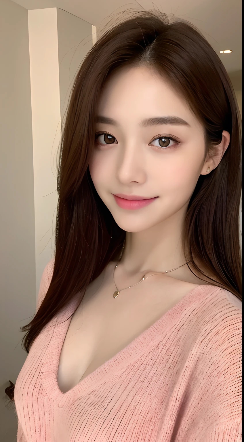 ((Best Quality, 8K, Masterpiece: 1.3)), 1girl, Slim Abs Beauty: 1.3, (Hairstyle Casual, Big Breasts: 1.2), Dress: 1.1, Super Fine Face, Delicate Eyes, Double Eyelids, Smile, Home