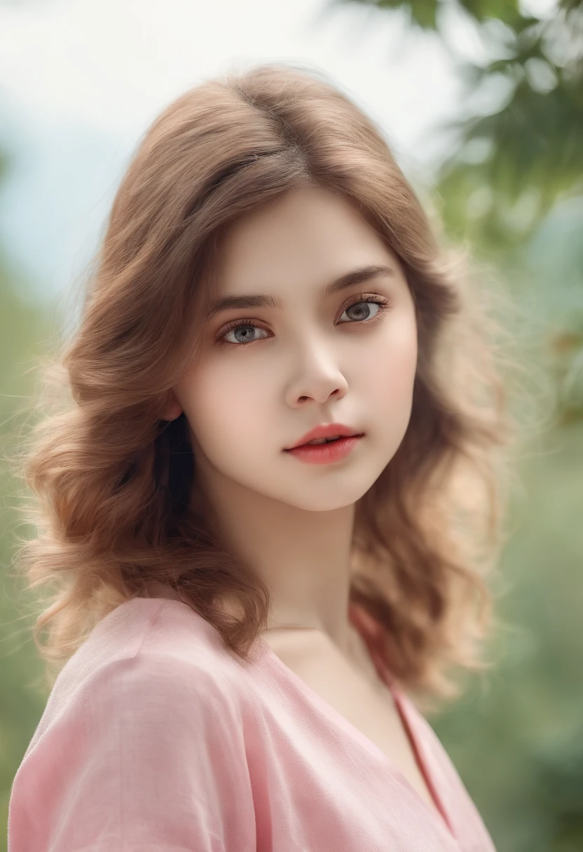 (masterpiece),(bestquality:1.1),(ultra-detail),best illustration,finely detail,(portrait:1.1),(Rich close-ups),watercolor drawing)Floating,1girls,bara,13 years old,slim,(Very delicate and beautiful face.),(detailed beautiful eyes),Thick pink lips,(disheveled hair),(Wear a pink baggy T-shirt.),Soft and lazy,(simple background:1.2)All color backgrounds,clear,10