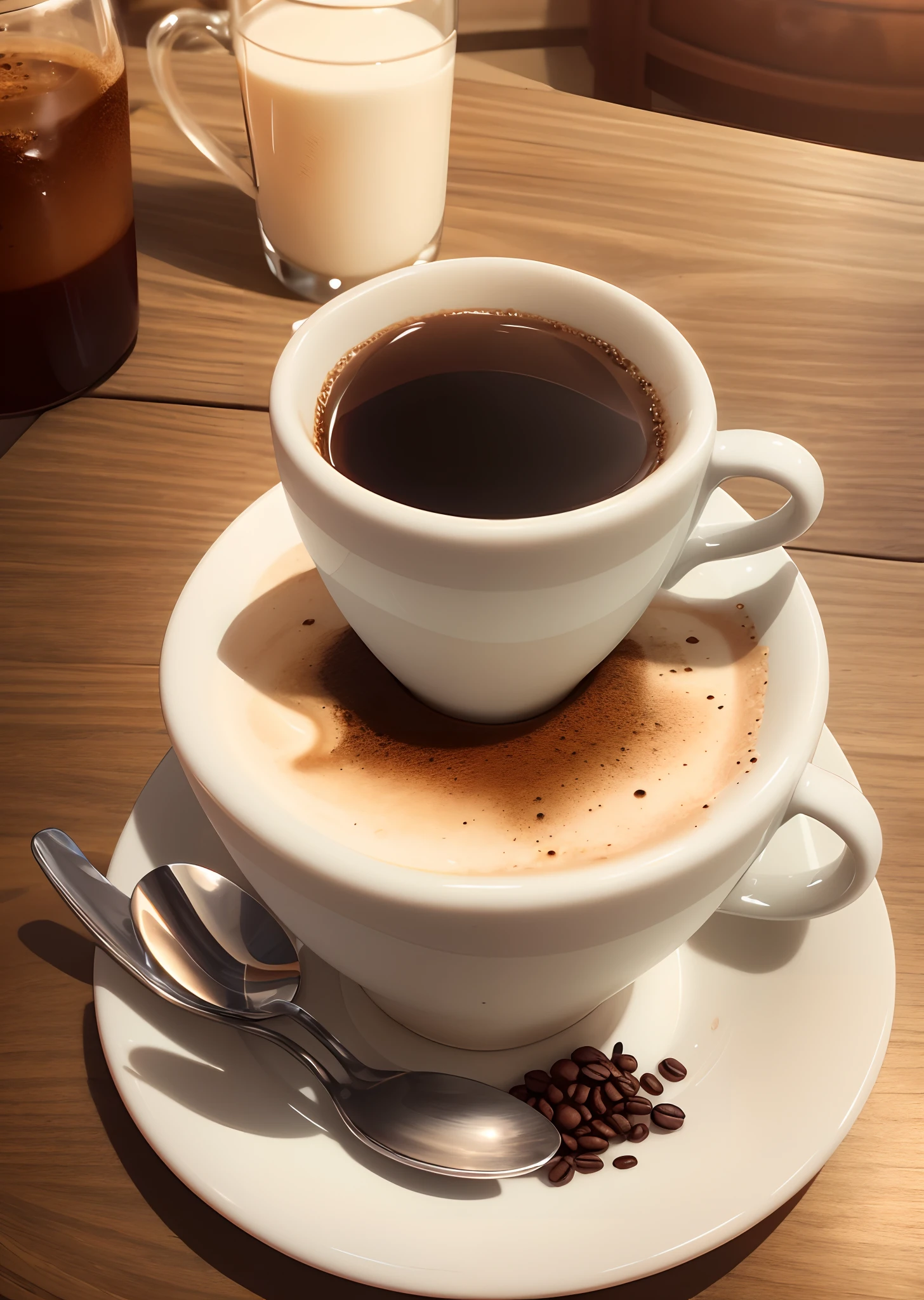 A luxurious morning cup of coffee