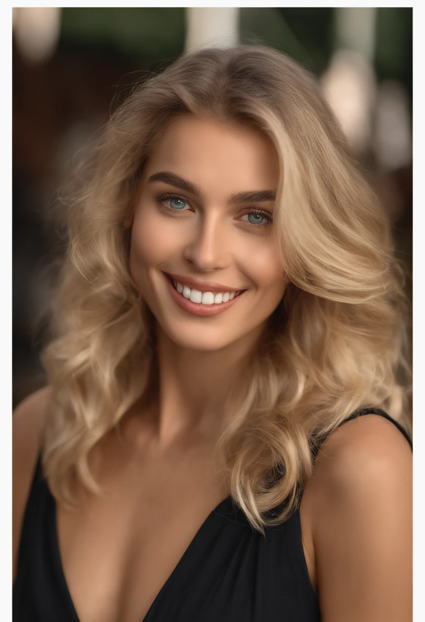 .RAW, analogique, Nikon Z 85mm,((Best quality)), ((Masterpiece)), ((Realstic)),away from the camera image, Magnifique femme francaise, Blond, 18 ans, poser sur la plage, sourire avec des dents montrant, , Intricate details, highly detailed, mise au point nette, professionnel, 4K, Rayons divins, hand model, Superbes yeux bruns, petite,chin strong big ramus dnot defined jaw huge cheekbones strong cheekbones high cheekbones high big eyes. Large high-resolution face projection, Detailed facial features, High detail, mise au point nette, lisse, Extremely detailed, photo_\(ultra\), photoreallistic, Realstic, Post-traitement, max detail, roughness, real life, ultra realist, photorealism, 8K UHD, SEMI-SILHOUETTE light, Visage slave, longs cheveux blon, Beaux cheveux, Real face