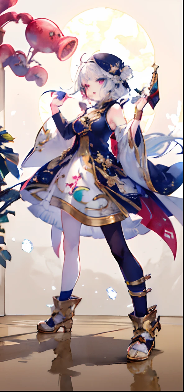 (Masterpiece, Best quality: 1.4), Detailed background, White crystal, Crystalline star clusters, White hair, Lori huge breasts cleavage,are standing,White skin of the,inside in room,Soft light,Small and beautiful,Cleavage is seductive,((A high resolution))、(with her mouth open)、(chest circumference)、((top-quality))、((super-fine))((Ultra-fine CG))、((8K wallpaper))、dynamic angle、floatking、(Eyes with beautiful details)、Very delicate and beautiful girl、The upper part of the body、ink and watercolor painting、(China-style)