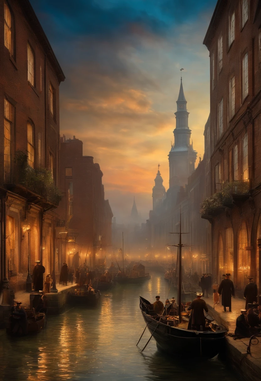 1900's cityscape in turner style, "Great Charter of Freedoms",