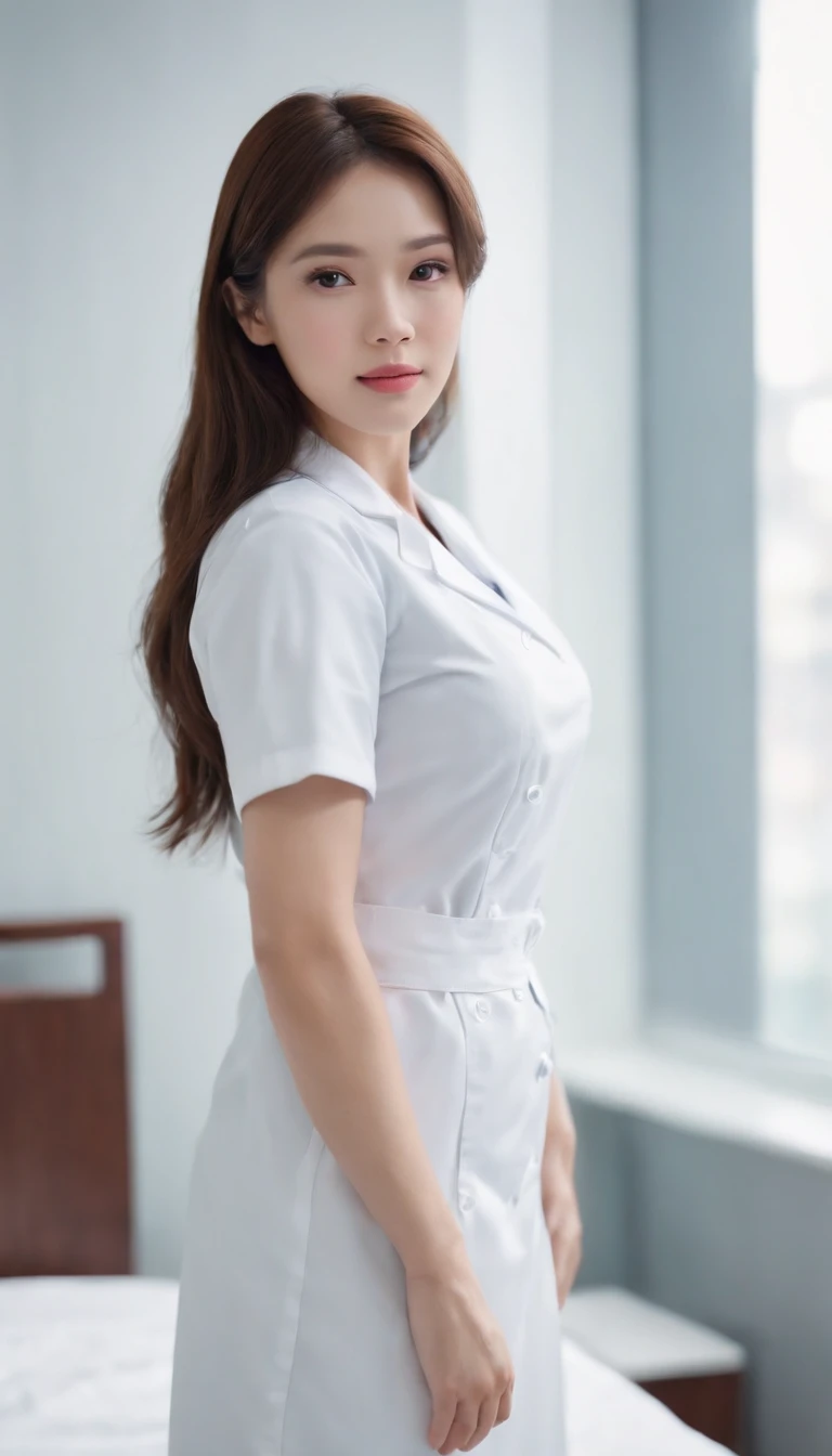 hightquality、masterpiece、ultra res、a beauty girl、cute girl face、hospitals、nurse、Wearing nurse clothes、full bodyesbian、Famous actresses of Japan、very beautif、A sexy、sexypose