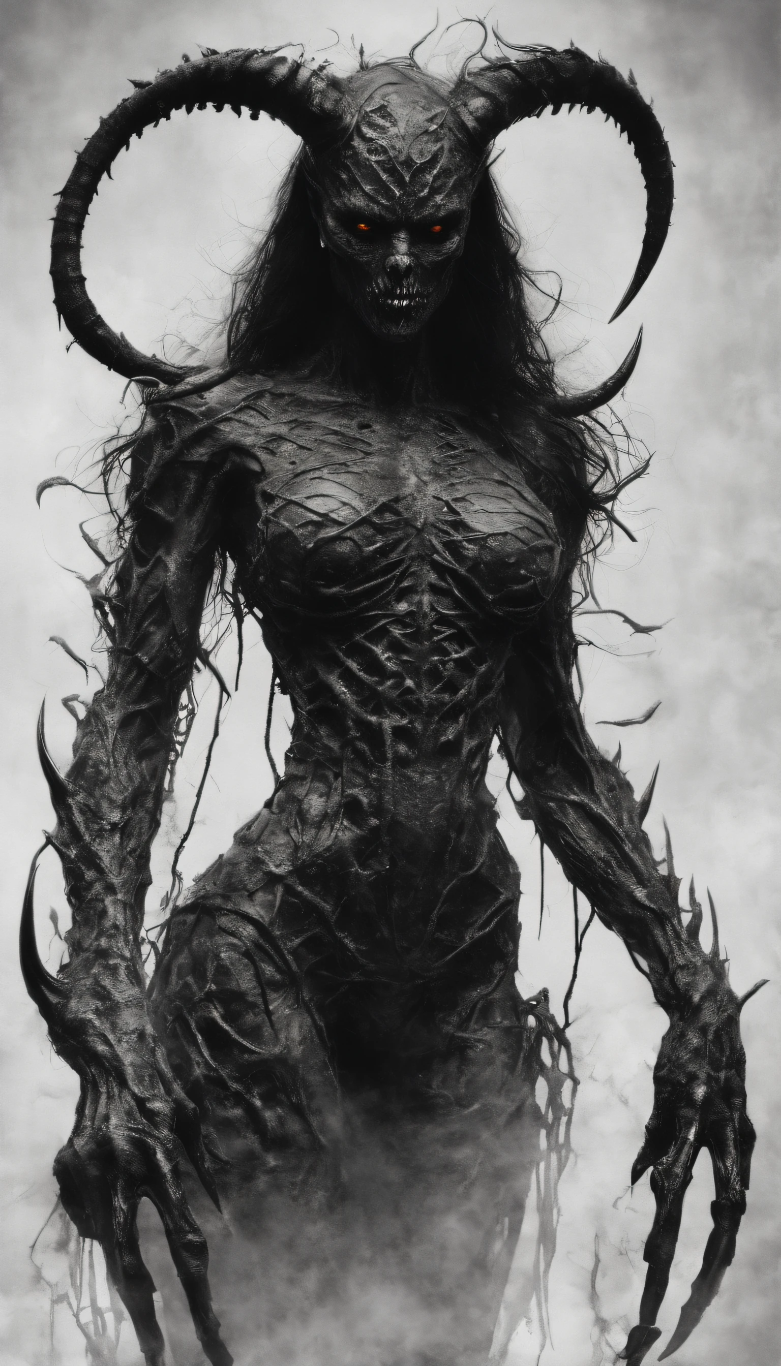 (carnage:1.5),(beautiful female model:1.5), (demoness with Large horns:1.25),(1 super muscular succubus with flayed skin:1.5), (covered in thick muscle suit:1.5), (exposed perfect anatomy:1.5),  high detail, best quality, masterpiece, finely detail, realistic skin texture, 85 mm art lens, f 1.2, sharp focus, 8 k high definition, insanely detailed, intricate,