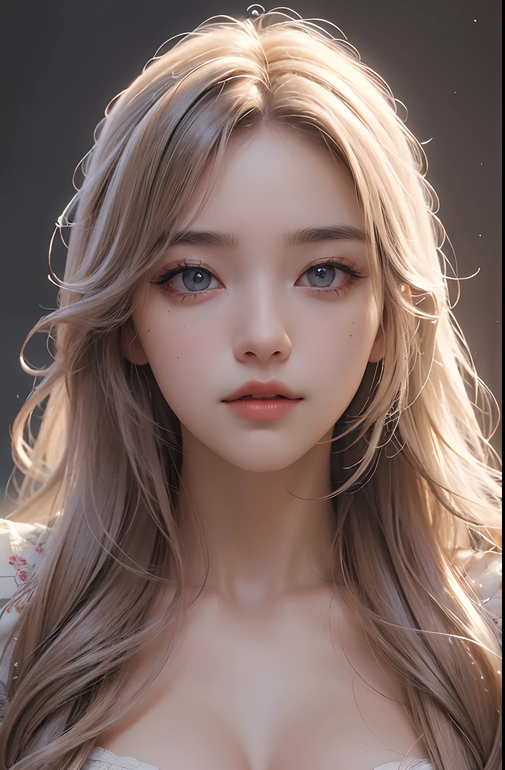 photorealistic, high resolution, 1 girl, white long hair, beautiful eyes, normal breast, lace