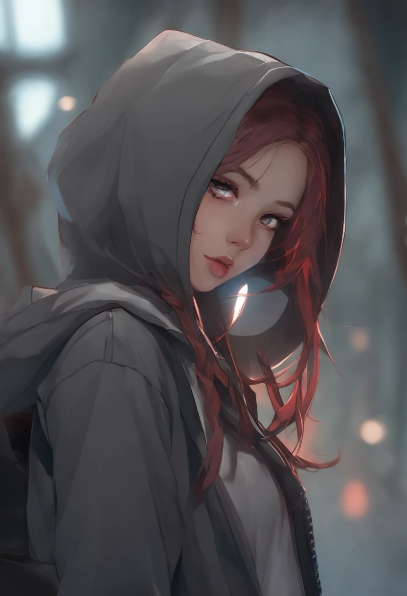 masutepiece,1girl in,Solo ,Heart-shaped pupil,Open mouth,Hoodie,,  stationary restraints,