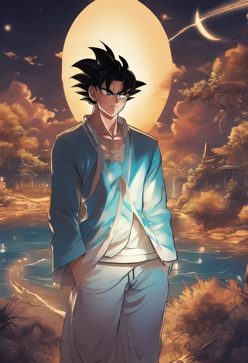(Manga cover:), pen drawing style, HD 8K, rich plot, intricate background, rich details of the characters, Dragon Ball imagery, high-level perspective, neon night scene, rich atmosphere, summer noon, strong three-dimensionality, vivid character expressions, vivid character shapes, perfect scene details, and the overall style is strong and vibrant.