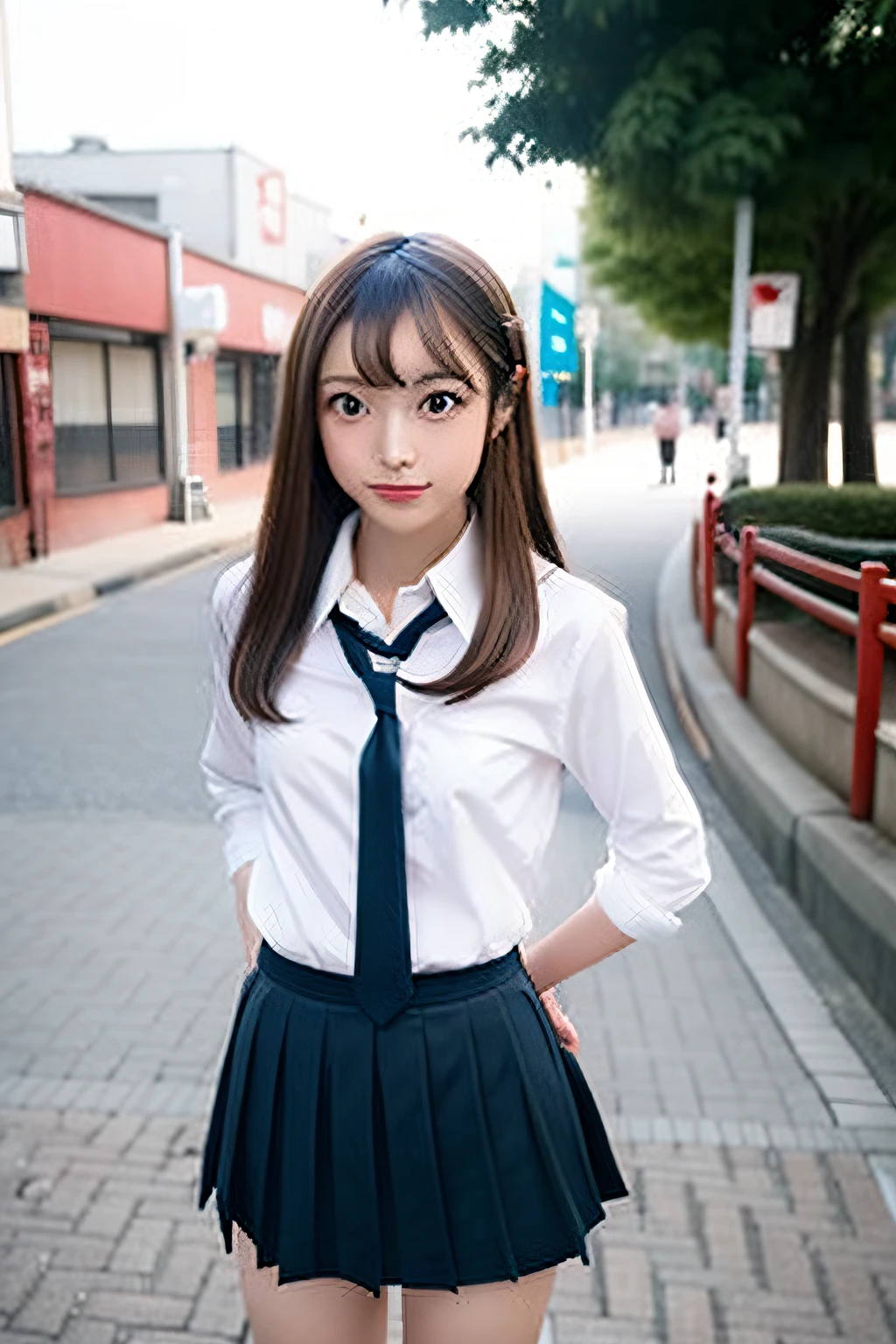 Woman in Japan high school uniform