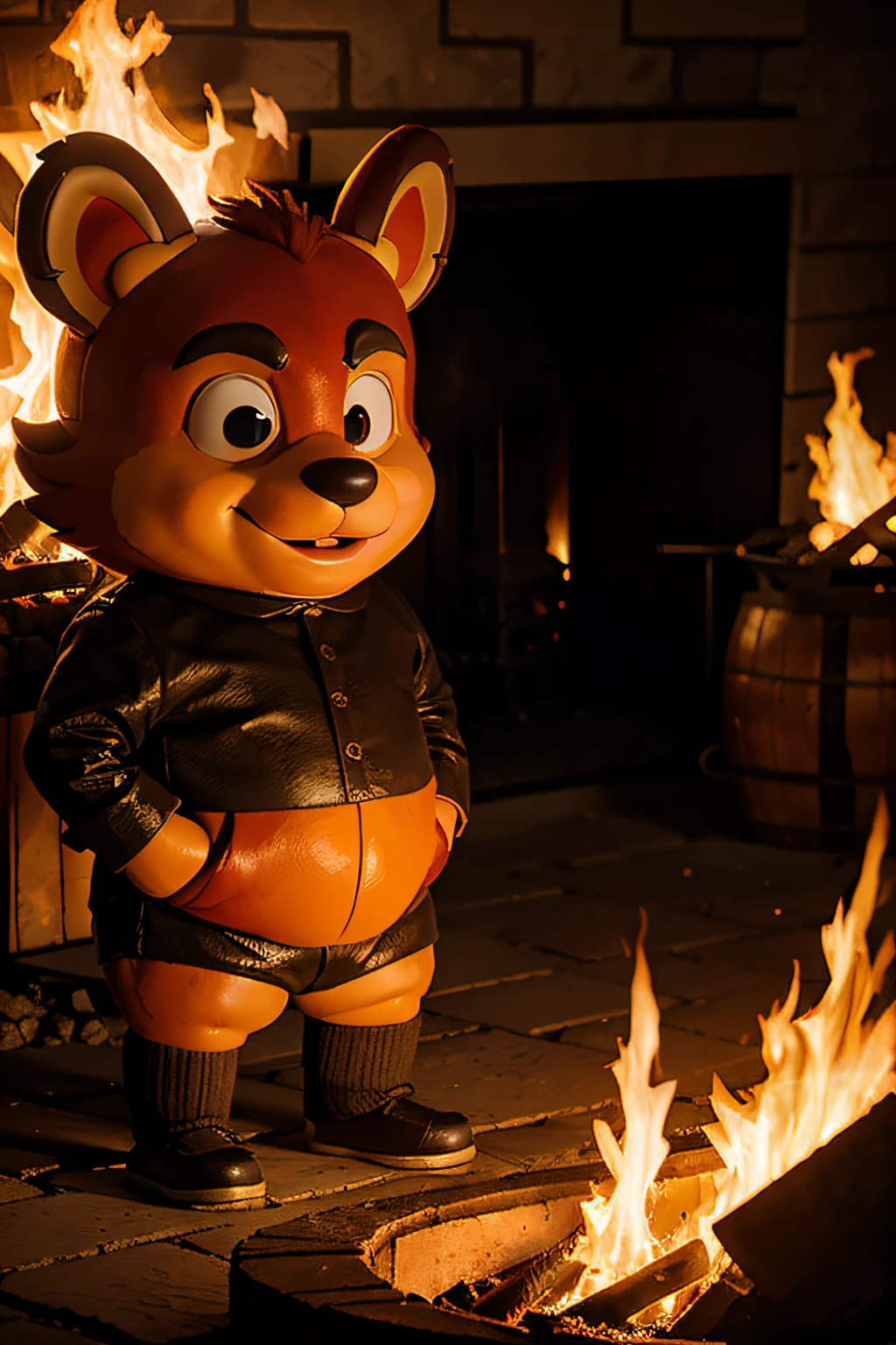 Design a mascot about the roast of the fire master