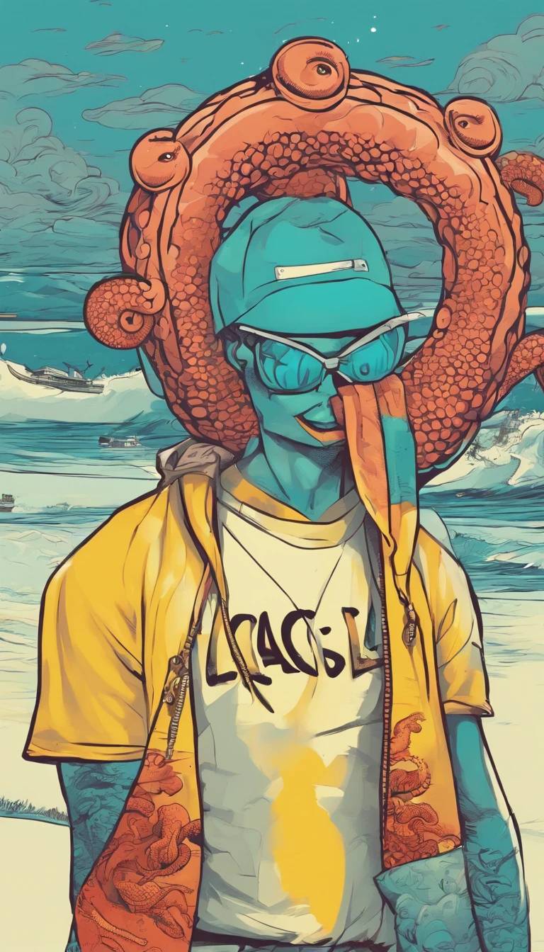 Lacoste T-shirt、Plain T-shirt、T-shirt with a small octopus symbol on the right chest