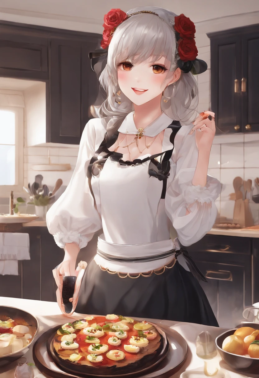 Girl, Brunette Hair, Obsessive, Big Breasts, Side, Bare-legged, Wet, Mature Body, Cook, Naked Apron,masterpiece, best quality, bishoujo, white hair, light blush, yellow eyes, large breasts, cat_pose, hand_on_hip, Heart-shaped eyes, Large breasts, school uniform, Bare_bshoulders, over-kneehighs, Mini_Top_Hat, public_Hair, _juice, Facesitting, Crotch_rub