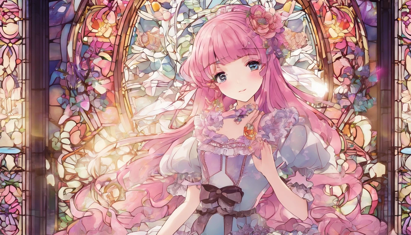 Super delicate cute girl wearing Lolita dress with pink hair. 8K ultra-high image quality, Delicate texture, Pure white background.
