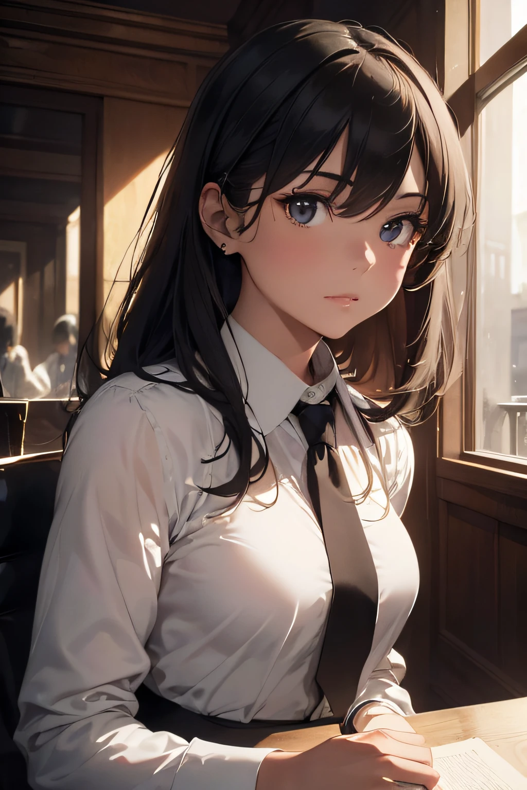 (Best quality, A high resolution, Ultra-detailed, Realistic:1.37), sportrait, A man facing a group of people, intense eye contact, Confident expression, Strong presence, Powerful gaze, Handsome features, chiseled jawline, fashion hair, neat beard, piercing eyes, Enchanted smile, fashionable attire, Tailor-made suits, crisp white shirts, Smooth tie, Polished shoes, High-end watches, Elegant accessories, A luxurious setting, Dimly lit room, Moody lighting, Dramatic shadows, Vibrant colors, Dynamic composition, Artistic brushstrokes, Oil painting style, masterful technique, Realistic textures, Fine details, depth and dimensionality, Cinematic atmosphere