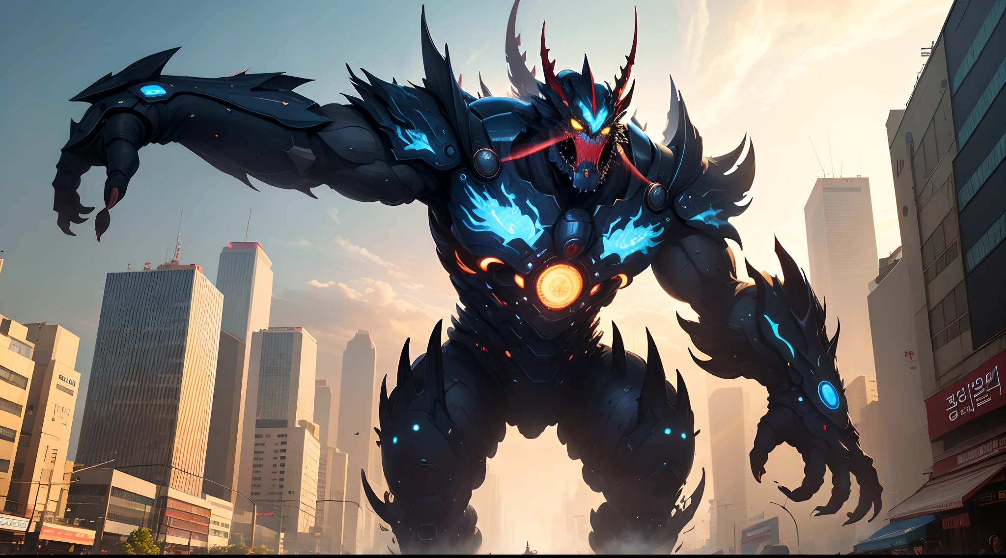 Realistic super-giant machine monsters invade Seoul