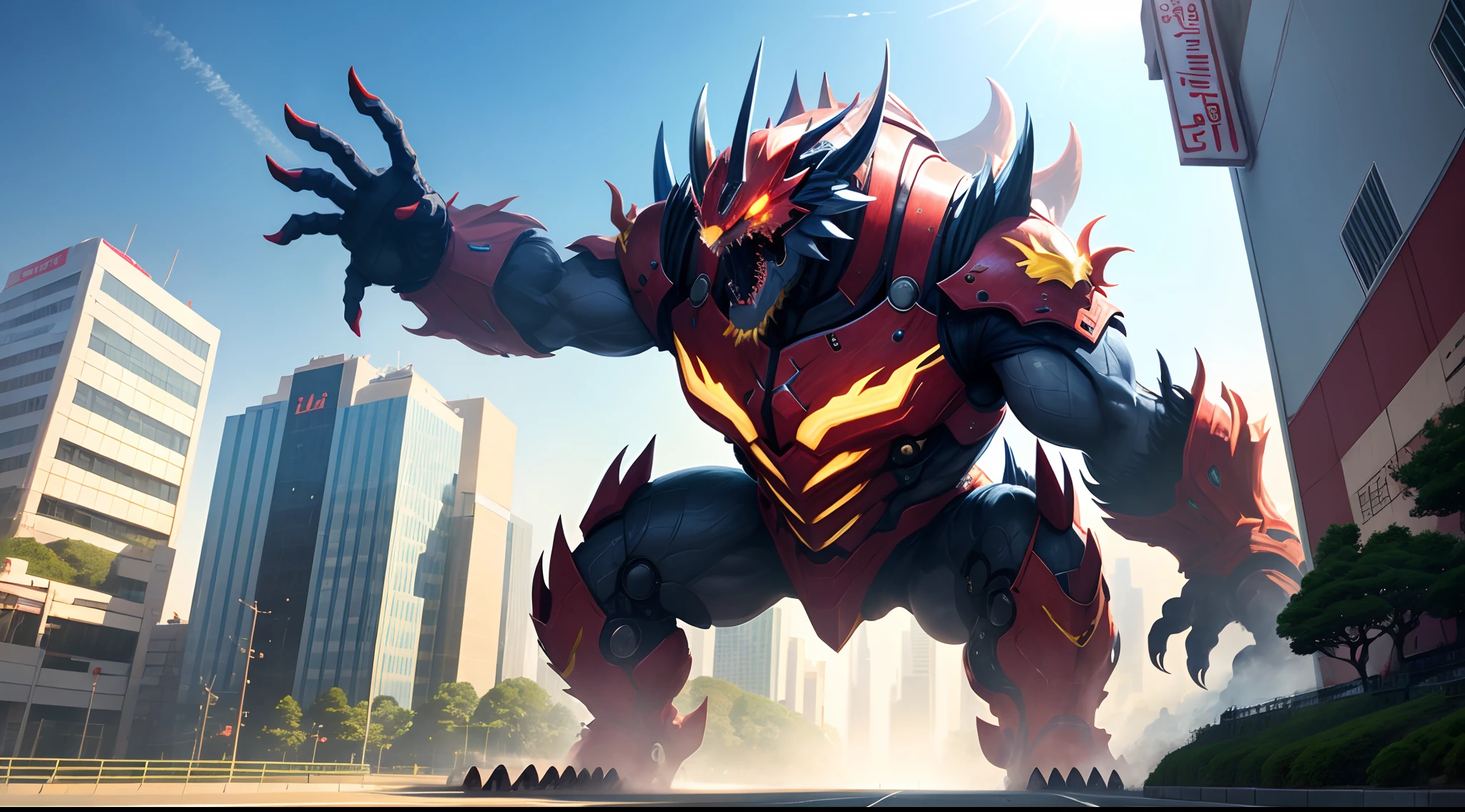 Realistic super-giant machine monsters invade Seoul