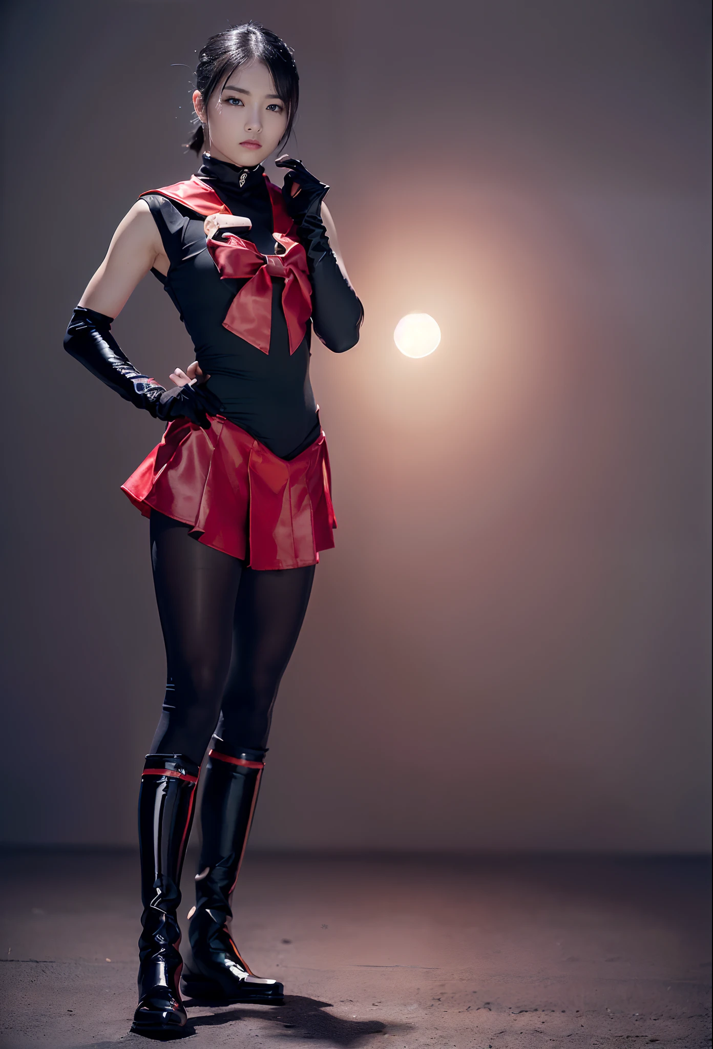 (((Female ninja、Kunoichi)))、(((Wear black tights on your beautiful legs.)))、(((defeated)))、(((Anguished facial expressions)))、(((Eyes closed)))、(((Make the most of the original image)))、(((Bishoujo Warrior Costume)))、(((Be sure to wear a Sarah Moon costume)))、(((shiny short hair)))、(((Suffering)))、(((Feet must necessarily be worn with black tights)))、(((You need to wear red boots)))、((Top image quality、8K))、((top-quality、8K、masterpiece:1.3))、(((Keep your background simple)))、Crisp focus:1.2、Beautiful woman with perfect body shape:1.4、Slender Abs:1.2、a wet body:1.5、Highly detailed facial and skin texture、