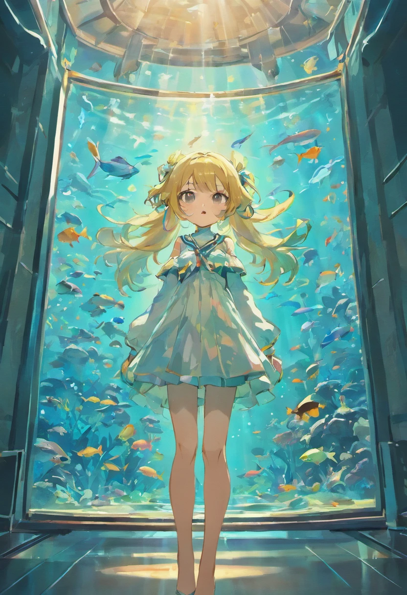 (A very large aquarium), (It is filled with a variety of colorful fish),(Behind the glass), (Promenade in dim light), (Close-up, in a panoramic view, Same environment), (Pure scene, No characters), 8K, (Best quality, A high resolution, Masterpiece:1.2),(Ultra-detailed, Realistic:1.37), (Vivid colors, Sharp focus), (Underwater world)