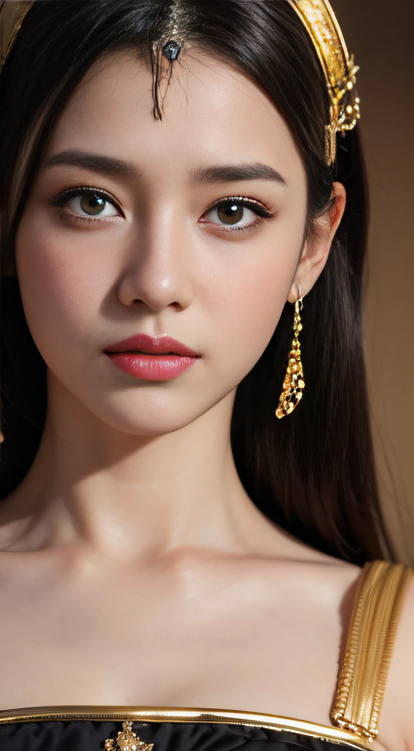((Best Quality, 8K, masutepiece)), RAWphoto, Photorealistic portrait of Cleopatra, hali々Egyptian attire, Cinematic, detaileds, visually stunning, Natural appearance、masterpiece, top-quality, hightquality, hight resolution