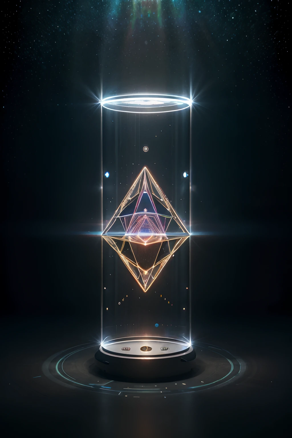 In UHD in 4K Alien regeneration room with symbology of the quantum holographic system, Sacred geometry quantum holography forming capsule for the person to lie there to heal