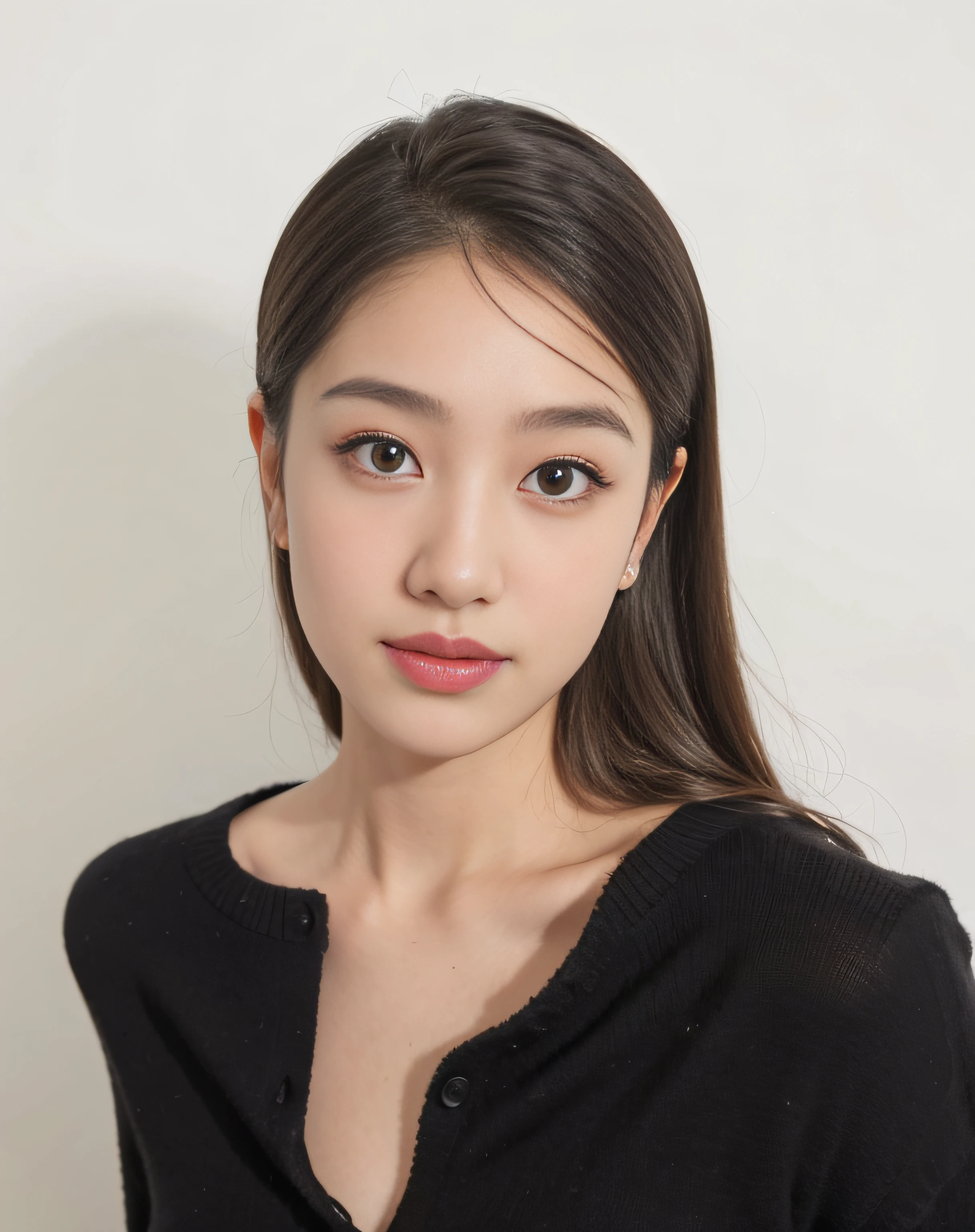 1girl, sweater, white background,