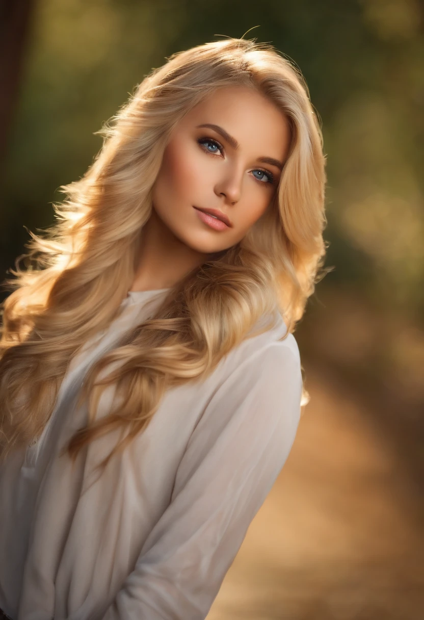 blonde hair brown eyes girl