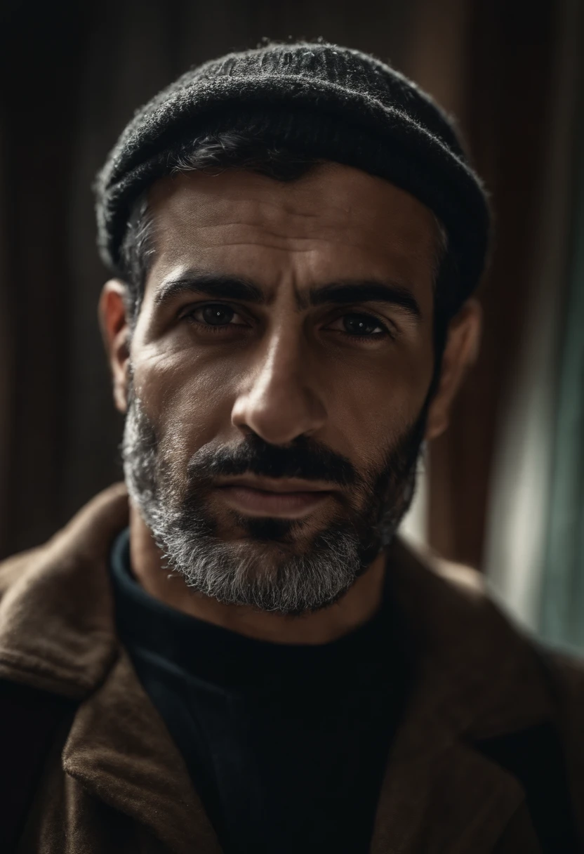 Retrato homem Terrorista Palestino Hiperrealista