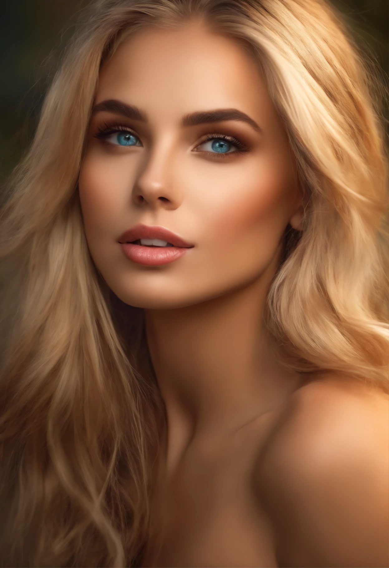 blonde hair brown eyes girl