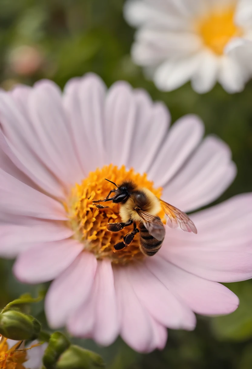 Macro shot of bee on flower