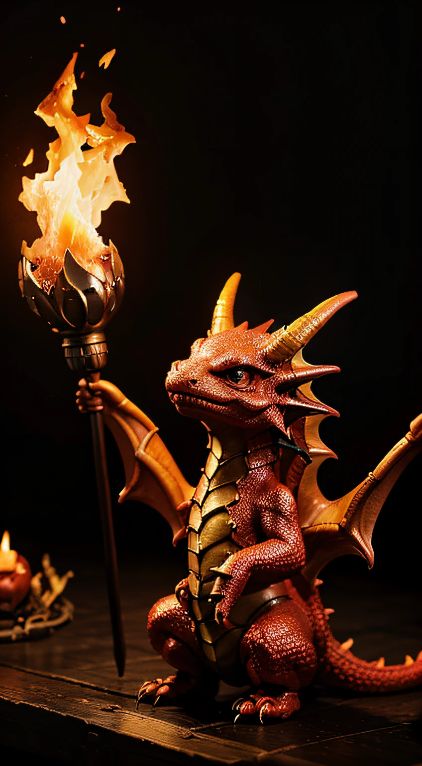 Color fantasy style dragon Spit flame cute little Fantasy backgrounds
