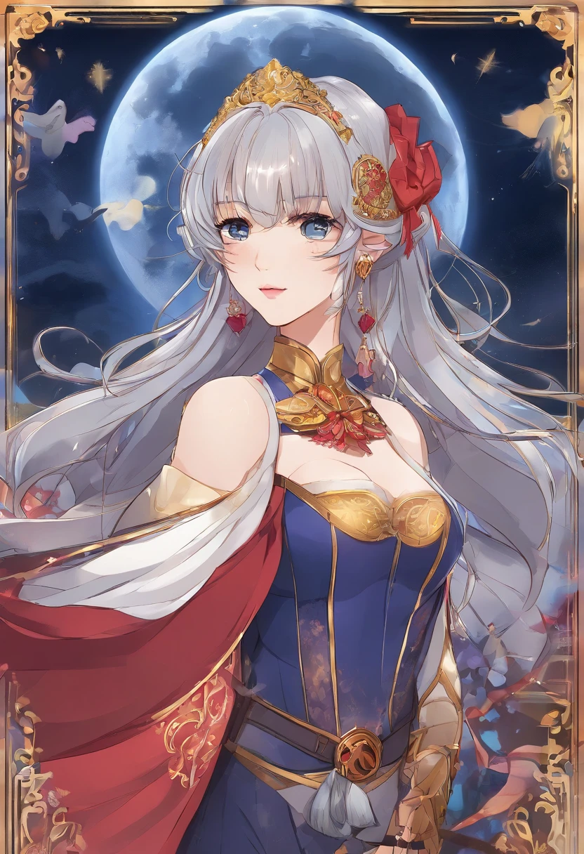 body high:166cm weight:45kg personality:naïve,Unresponsiveness,discreet(timid),honesty,Pay attention to etiquette preferences:Pray to the moon(Especially the full moon),sapphires,All kinds of robes,Research and production of cookies Disgust:Rainy days when the moon is covered Appearance:Silver-haired girl,Occasionally, they wear high ponytails or long braids:Usually draped in a gray-black cape,Inside the robe,It will also be on a whim,Wearing knight's light armor。A sapphire pendant is usually hung on the chest