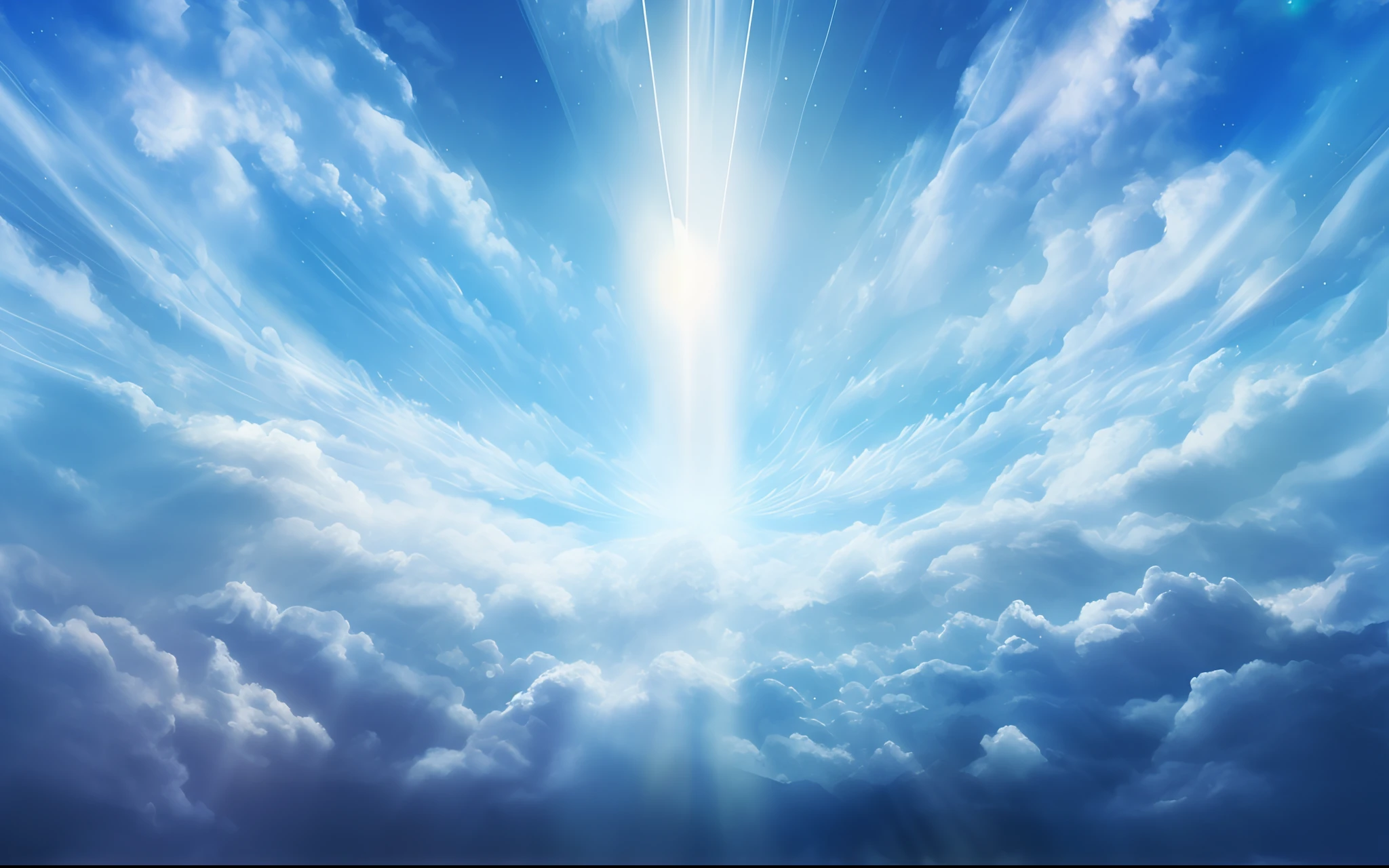Image of a bright light shining through a cloudy sky, Cielo luminoso Fondo del cielo, Fondo del cielo, Rayos de Dios brillando desde lo alto, Sagrados rayos de luz sagrada, Los rayos de Dios son muy detallados, Rayos sagrados de luz espiritual, Luz celestial, rayos de luz del cielo, Luz brillante celestial, Luz que viene de arriba, Rayos de Dios en el cielo, Luz angelical