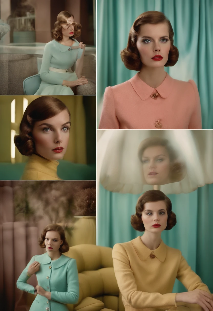 1960s sci-fi 4K portraits by Wes Anderson, Vogue 1960s, pastel colors, twins in strange retro futuristic outfits
 Tags: blur, blurring, photorealista, hyperdetail, sharp focus, embedded, mid closeup, perfect face and eyes, film grain, cinematic, bokeh lens, spectacular composition, natural light, photography, ultra realistic, double exposure, blur, motion blur, one sided pain, high, high quality, best quality, masterpiece, high quality, masterpiece, complex, intricate, intricate bizarre