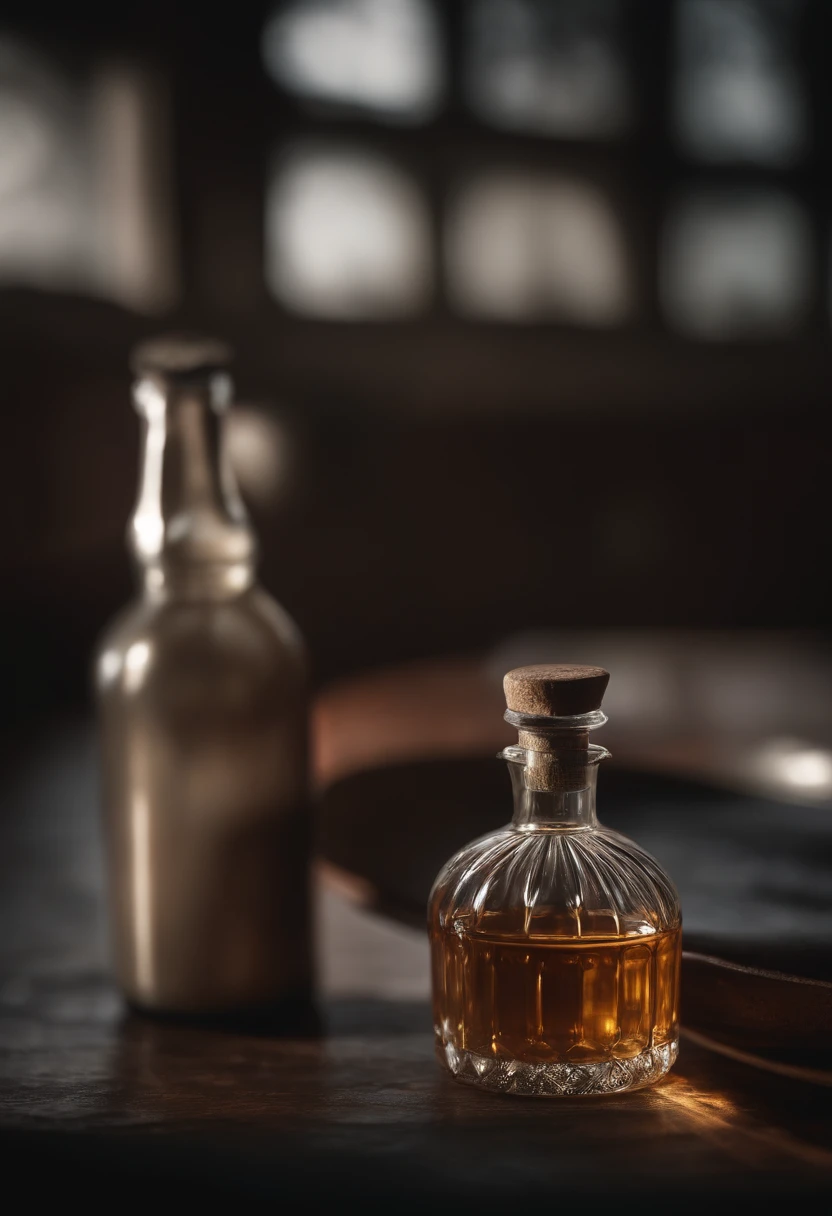 Cerezo en una botella, peludo, realista, Refraction of atmospheric light, fotografiado por Lee Jeffries, nikon d850 movie Stock Photo 4 Kodak portra 400 camera f1.6 lentes, colores ricos, Texturas realistas ultra realistas, Dramatic lighting, Unreal Engine Trending en ArtStation CineStill 800, Estilo-Vidrio