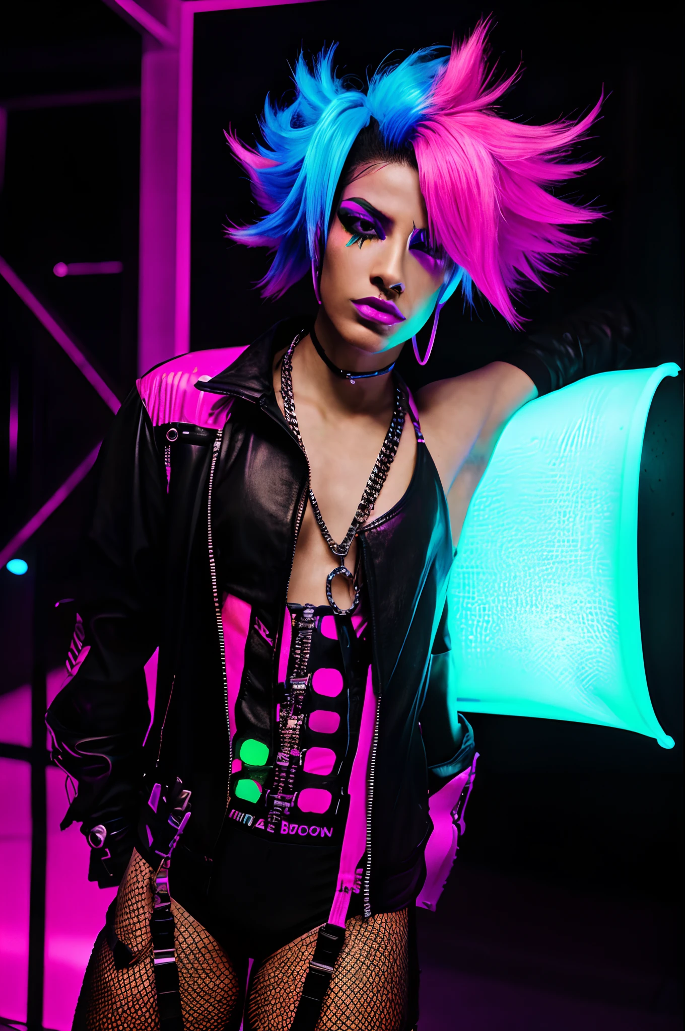 Neonpunk, Blacklightcore, highlighterpop flamboyant queercore androgynous assassin for LGBT