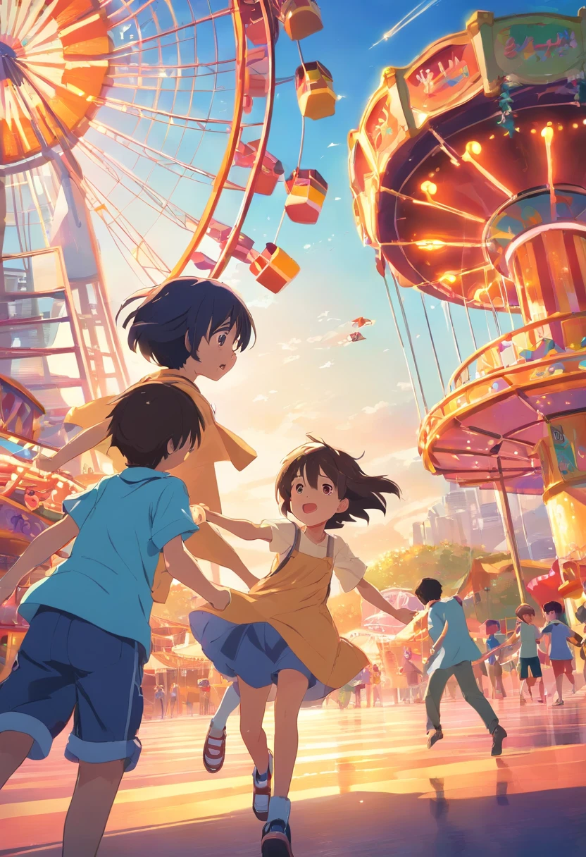 Image of children playing in an amusement park