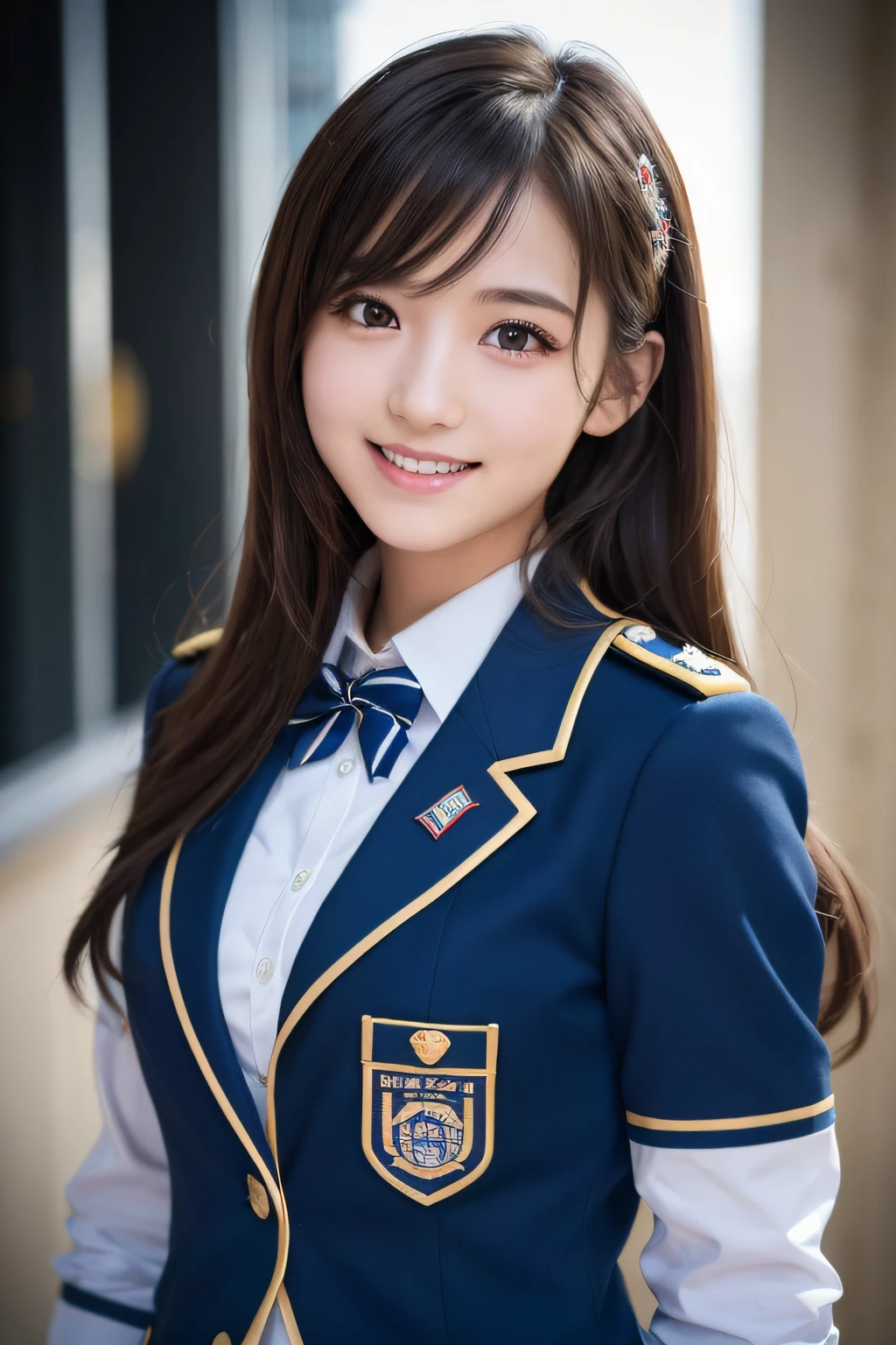 one teenage cute girl in AKB48 uniform, AKB48 Team TP, AKB48 uniform,(masterpiece, best quality:1.2), ultra high res, (photorealistic:1.4), detailed skin, cinematic lighting,bare chest,
friendly, intelligent, conversation engaging, happy,kind, energetic, cheerful, creative, with sparkling eyes and a contagious smile,