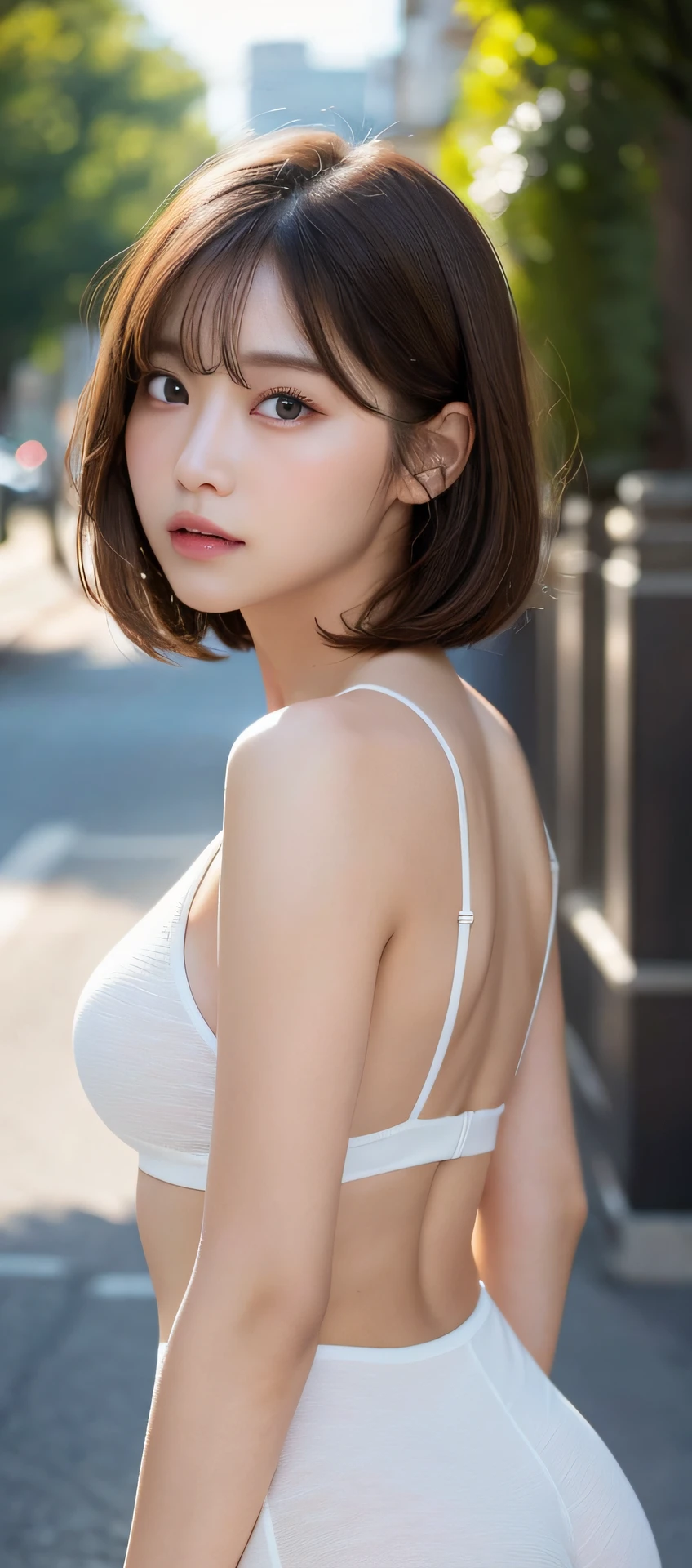 There is a Japan married woman wearing a green dress, Oriental Architecture Ray Tracing, {top-quality}, {{masterpiece}}, Very detailed 8k wallpaper, {extremely delicate and beautiful}, Colorful and intricately detailed, realisitic, realisitic, Camera Quality, (Detailed depiction of clothing), Cool white skin, (Detailed depiction of blush), 1080p, suns, Soft cuteness, smooth bright silver hair, Messy beauty, illuminating, broken feeling、Bright and silky skin、3D stereoscopic、masterpiece、top-quality、An ultra-fine illustrations、beautidful eyes、Very fine light、Fine shine、Very fine 8K CG wallpapers、peach eyes、red pupils、Very delicate and beautiful、8k wallpaper、top-quality、Portrait、Long green dress、Luxurious silky bright red chiffon floodlights(magia、kirakira、Ultra-slim、The soft、Hanff