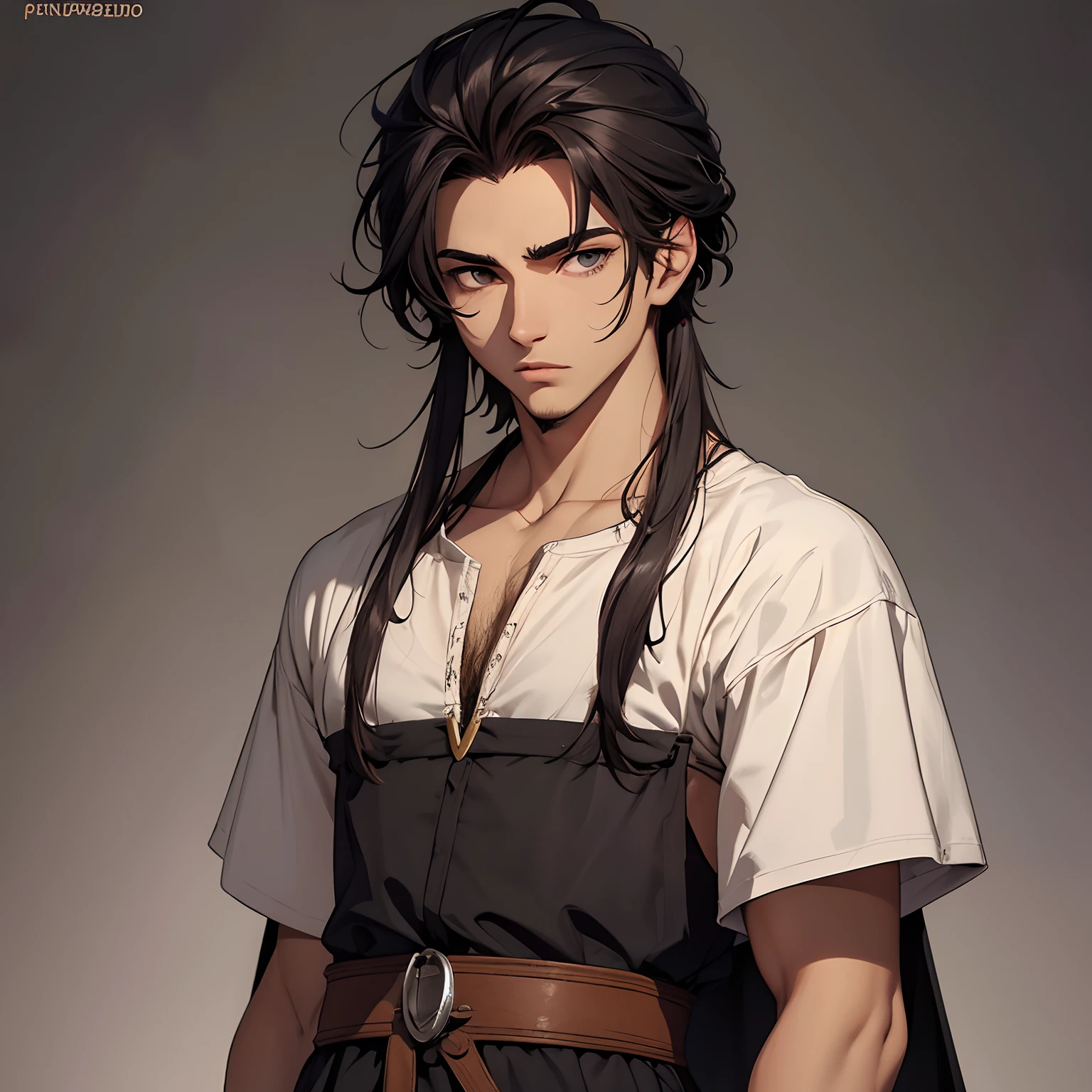1 personagem masculino, jovem, 19 anos, cabelo preto curto, olhos castanho claro, tom de pele pardo, Medieval Peasant Clothes