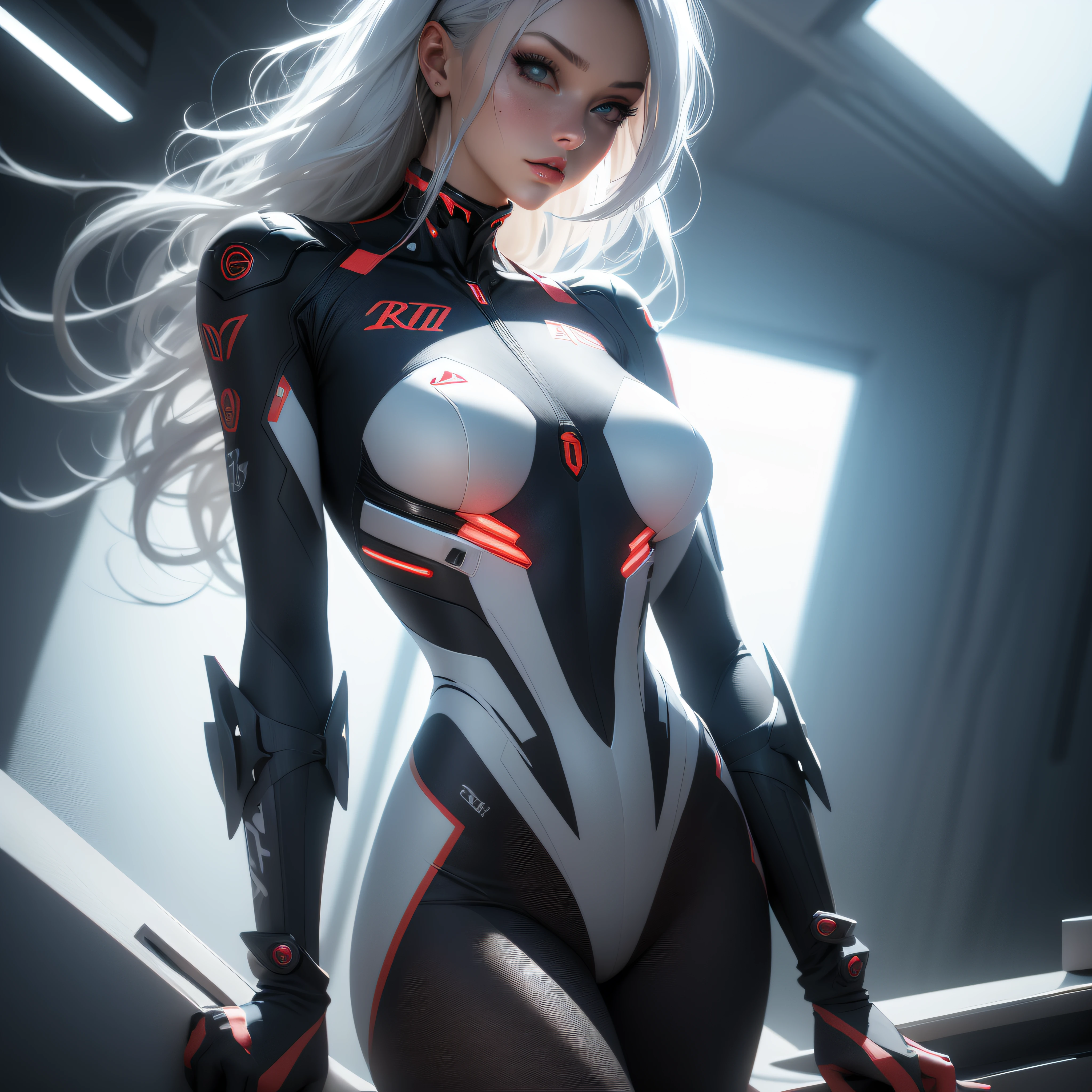 (((young caucasian woman))), ((Best Quality)), ((masutepiece)), (detail: 1.4), 。.3D, Beautiful cyberpunk woman with microstring in Simon Bisley style, Genesis evangelion neon style clothing, 2-piece clothing, Long silver hair, arm tatoo, cybernetic hands, pastel, Centered, scale to fit the dimensions, nffsw (High dynamic range),Ray tracing,NVIDIA RTX,Hyper-Resolution,Unreal 5,Subsurface Dispersion, PBR Texture, Post-processing, Anisotropy Filtering, depth of fields, Maximum clarity and sharpness, Multilayer textures, Albedo and specular maps, Surface Shading, accurate simulation of light and material interactions, Perfect proportions, Octane Render, Two-tone lighting, Wide aperture, Low ISO, White Balance, thirds rule, 8K Raw, Crysisnanosuit,loraeyes,nijistyle,pantyhose,Blue eyes