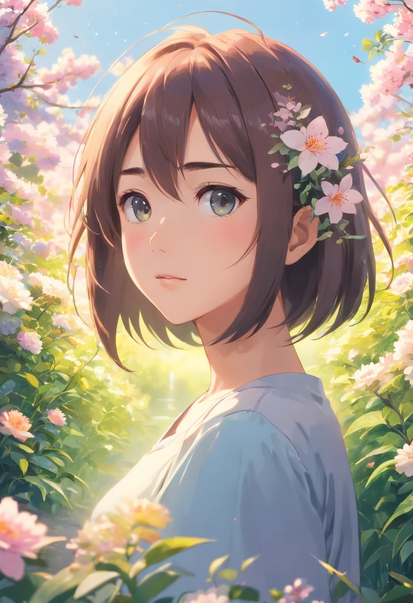 (best quality, 4k, 8k, highres, masterpiece:1.2), ultra-detailed, (realistic, photorealistic, photo-realistic:1.37), (insane level of detail:1.5), (blooming:1.5), (solitary), gray eyes, (painting:1.1), (digital painting:1.1), detailed face and eyes, masterpiece, top-quality, highly detailed photograph:1, 8K, it merges seamlessly with the surroundings, vibrant colors, sharp focus, intricate pupils, (creating an illusion of depth), (brushstrokes:1.1), (impeccable execution:1.1), (masterpiece-quality), ethereal lighting, (subtle shading:1.1), surreal atmosphere, (dreamlike).