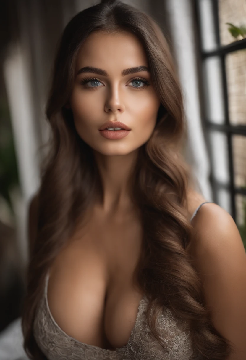 mulher arafed totalmente , menina sexy com olhos azuis, ultra realistic, meticulosamente detalhado, Retrato Sophie Mudd, cabelos loiros e olhos grandes, selfie de uma jovem mulher, Olhos do quarto, Violeta Myers, sem maquiagem, maquiagem natural, Looking directly at the camera, Rosto com ArtGram, maquiagem sutil, impressionante tiro de corpo inteiro ajoelhado na cama, no quarto, medium to large bust; ; ;nu,  showing, medium to large breasts exposed, fundo raspado, segurando os bicos do peito