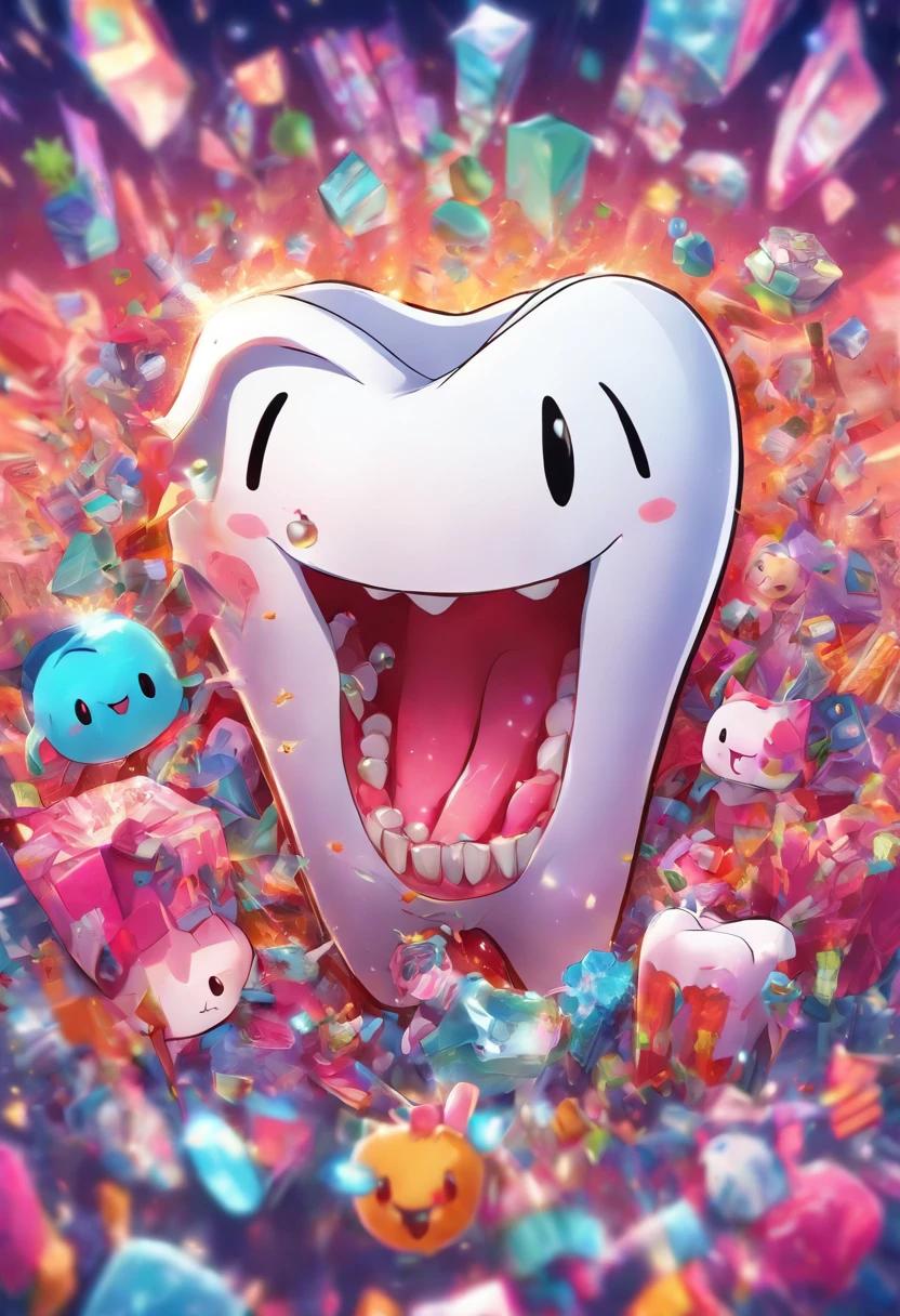 A cartoon tooth